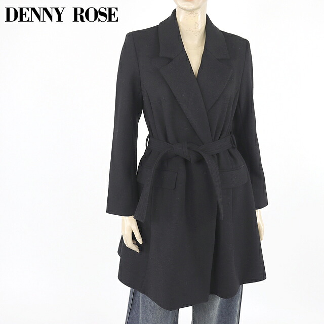 デニーローズ（DENNY ROSE）レディース コート ブラック系 　ベルトポイントコート前留め無 （サイズ/40）*yu0003 12,671円