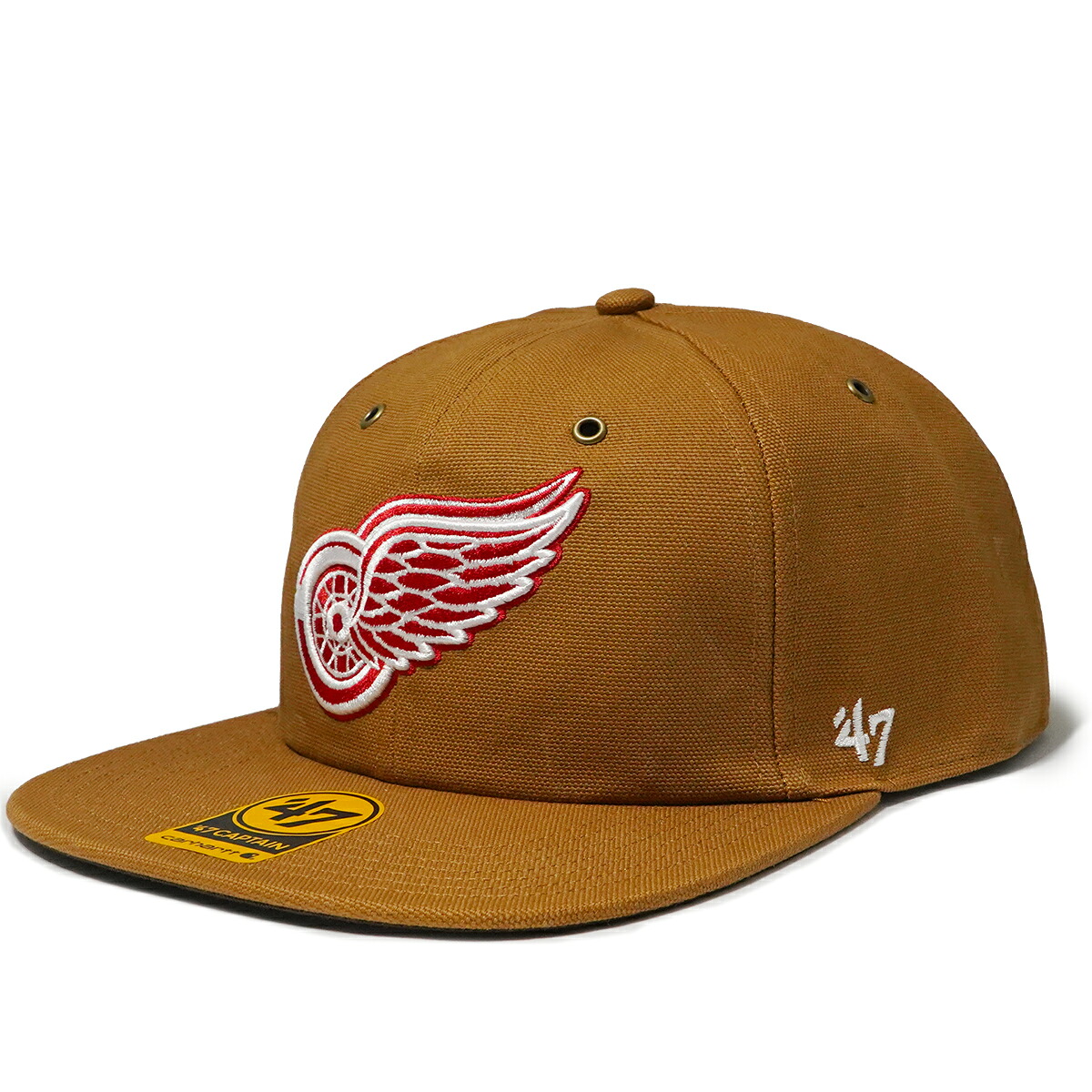 '47Brand×Carhartt DETROIT RED WINGS CARHARTT X '47 CAPTAIN RL RELAXED FIT フォーティーセブン×カーハート フォーティーセブンブランド キャップ キャプテン ハット CAP CAPS NHL デトロイトレッドウィングス フラットバイザー ブラウン ナショナル ホッケーリーグ|warehouse1o1