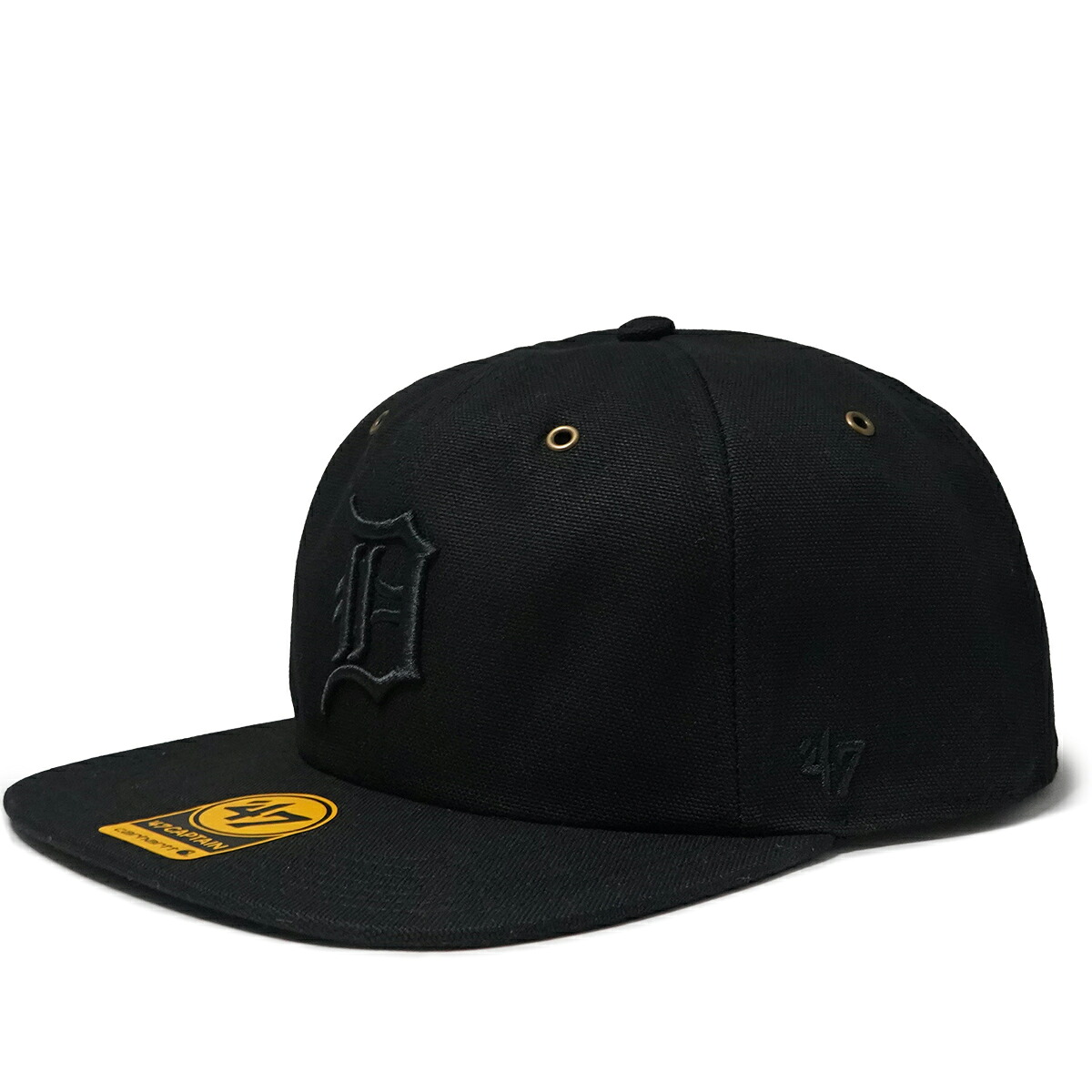 '47Brand×Carhartt DETROIT TIGERS CARHARTT X '47 CAPTAIN RL RELAXED FIT フォーティーセブン×カーハート フォーティーセブンブランド キャップ キャプテン ハット CAP CAPS MLB デトロイトタイガース フラットバイザー 黒 ブラック DT オールブラック ブラックアウト|warehouse1o1