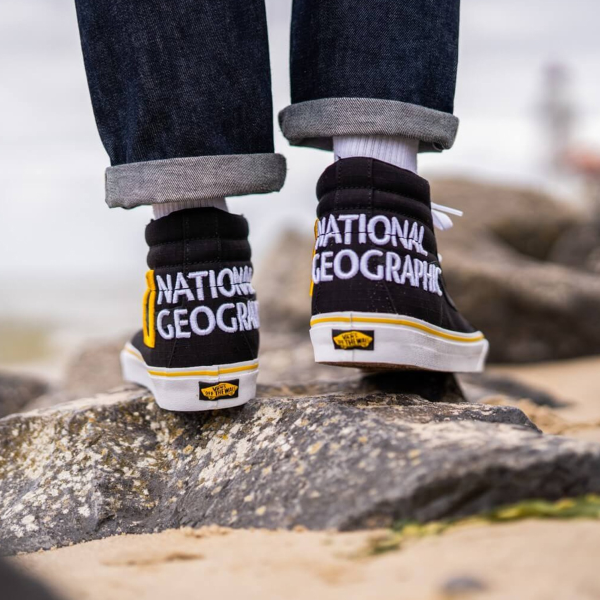 珍しい ヴァンズ ナショナルジオグラフィック Vans National Geographic Vans National Geographic Sk8 Hi Reissue Old Skool Sneaker バンズ スケートハイ リイシュー バンズ スニーカー メンズ ハイカット コラボ ダブルネーム Sk8 スケボー スケボーシューズ シューズ