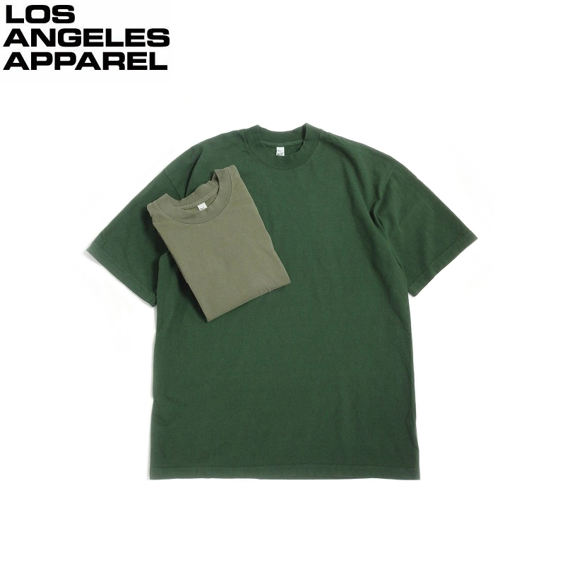 Los Angeles Apparel S/S T-shirts 1801GD Garment Dye Crew Neck 6.5oz Neon Pink