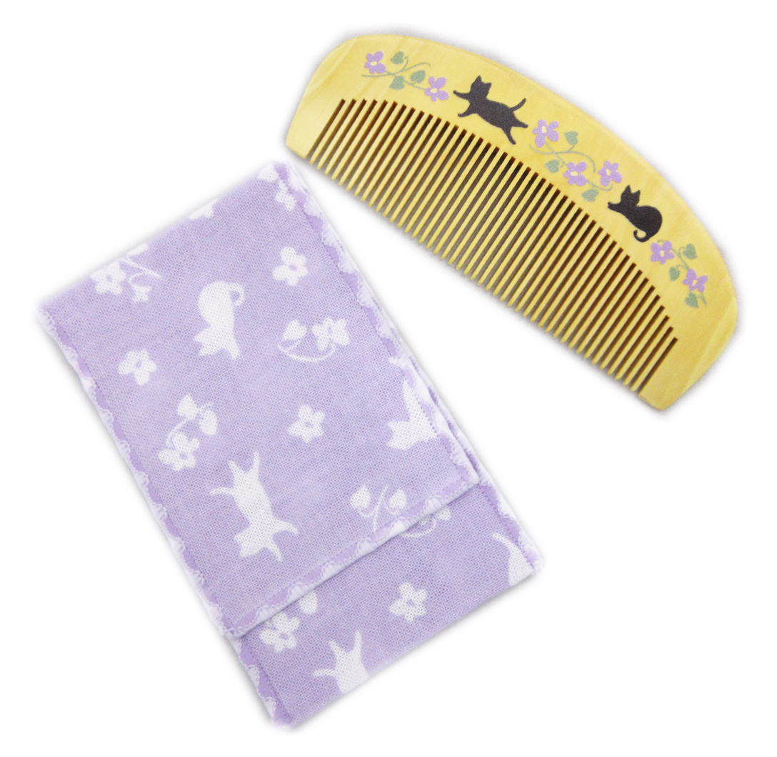 楽天市場】本つげ櫛 くし クシ ケース付 椿油 桜うさぎ 日本製 天然生