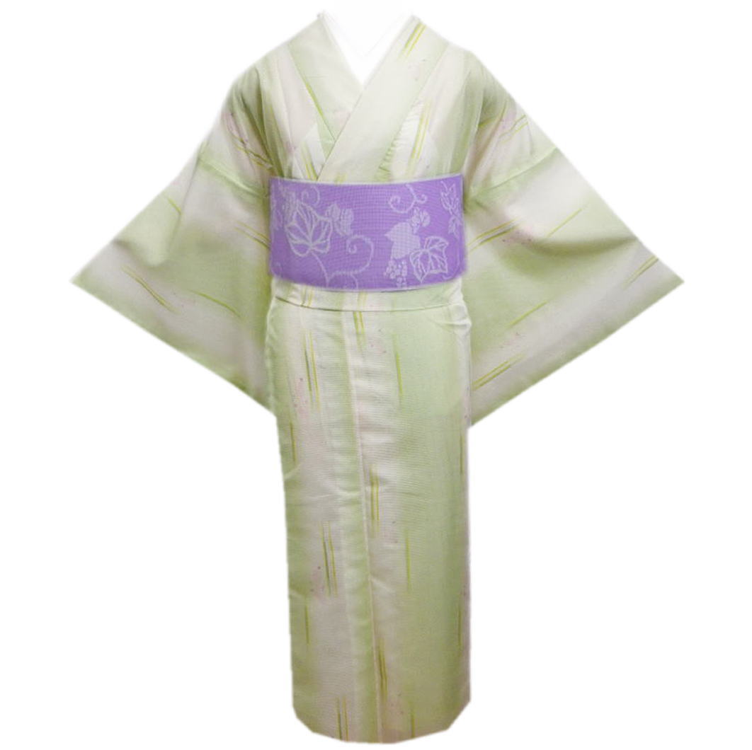 着物帯 楽天市場】着物 洗える 紗 夏用 小紋 と 絽軽装帯 付け帯 2点セット 薄