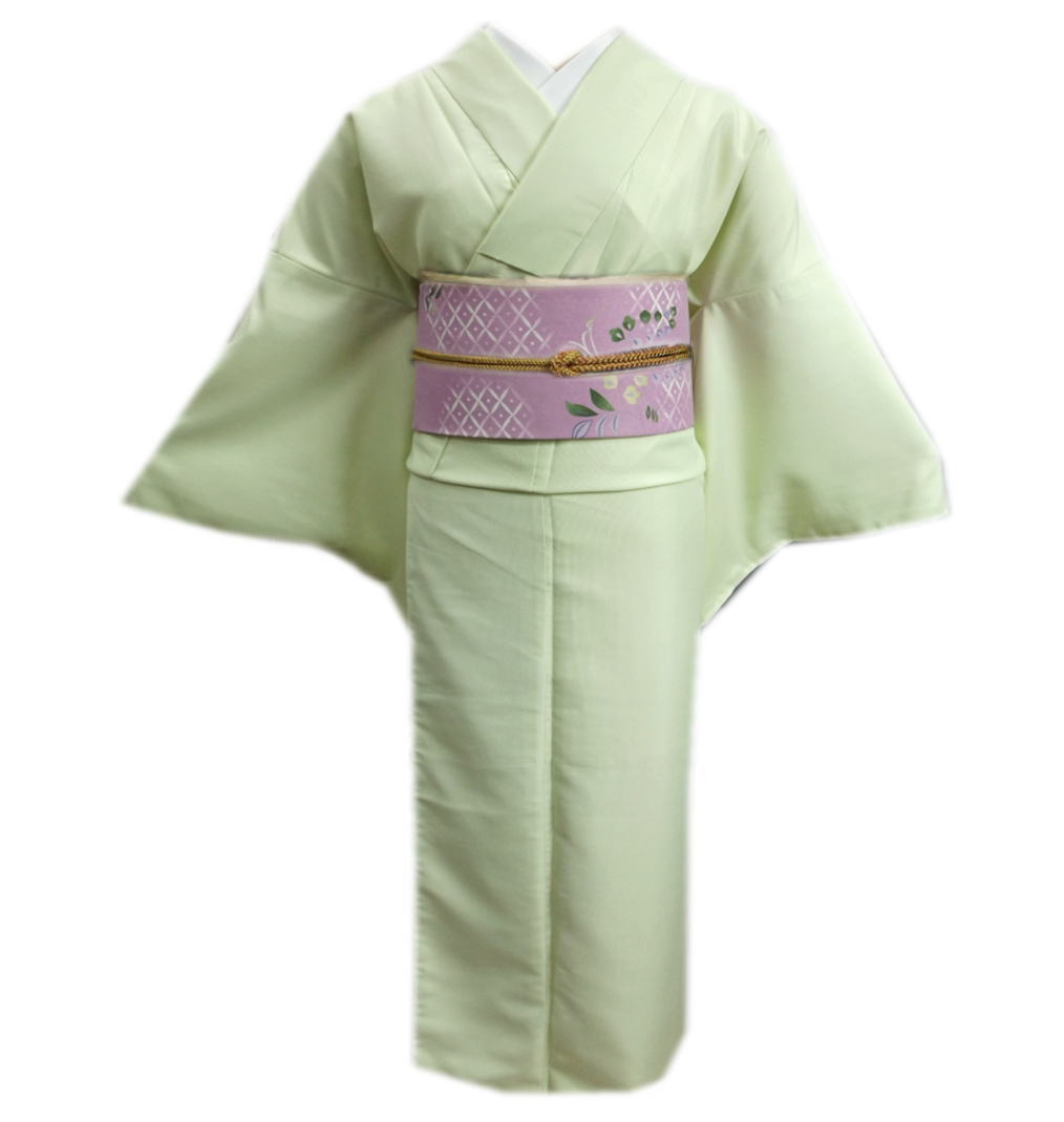 楽天市場】色無地 着物 洗える 袷 と 軽装帯 付け帯 2点セット 渋黄