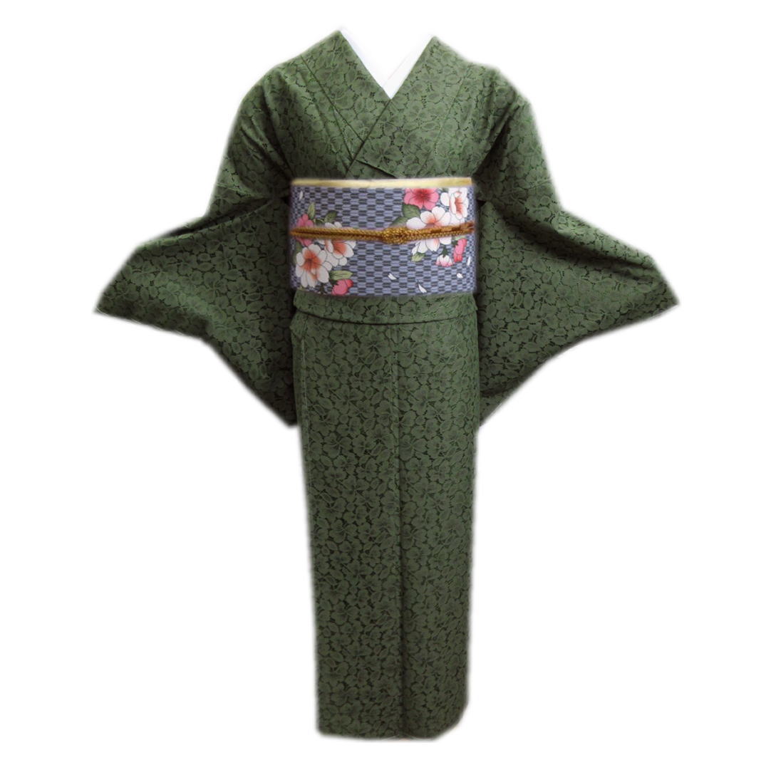 楽天市場】着物 洗える 紗 夏用 小紋 と 絽軽装帯 付け帯 2点セット 薄