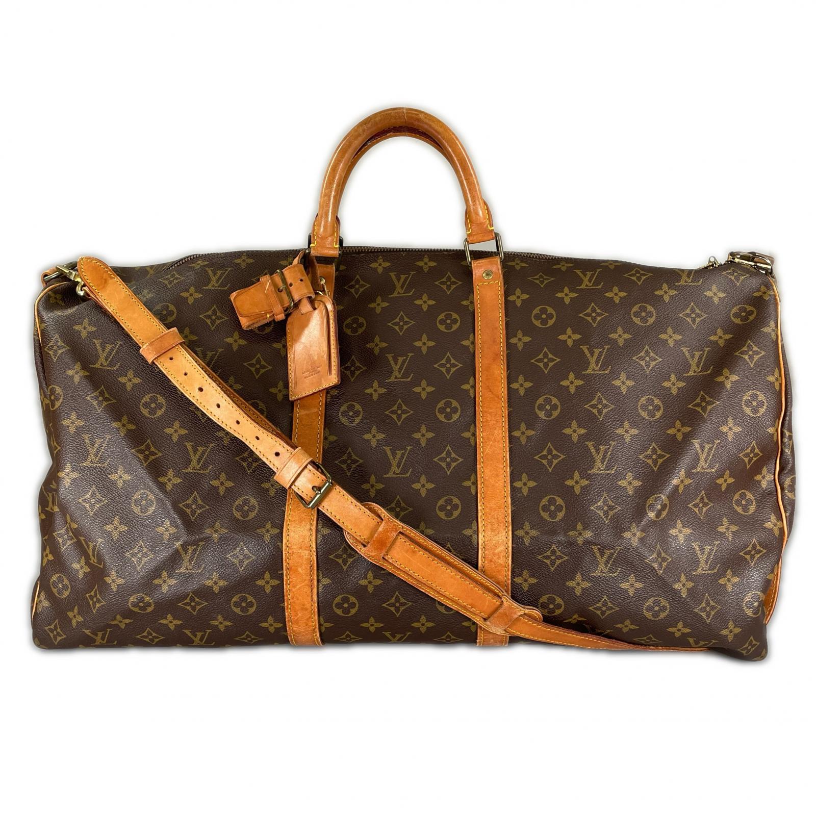 LOUIS VUITTON ルイ・ヴィトン キーポル60・バンドリエール ボストンバッグ モノグラムキャンバス ブラウン ユニセックス【中古】【送料無料】