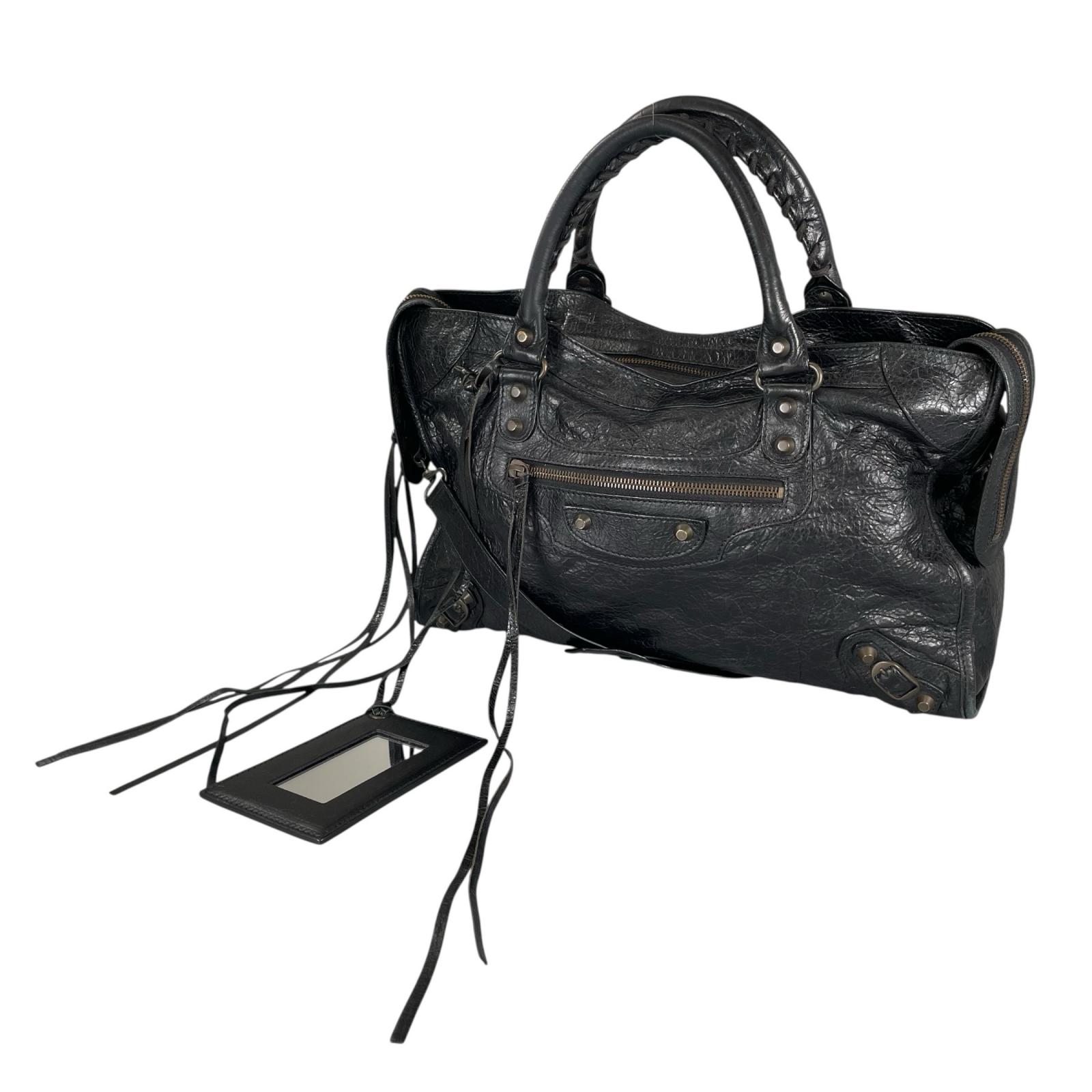 BALENCIAGA バレンシアガ ザシティ 115748 ハンドバッグ ラムスキン ブラック レディース【中古】【送料無料】