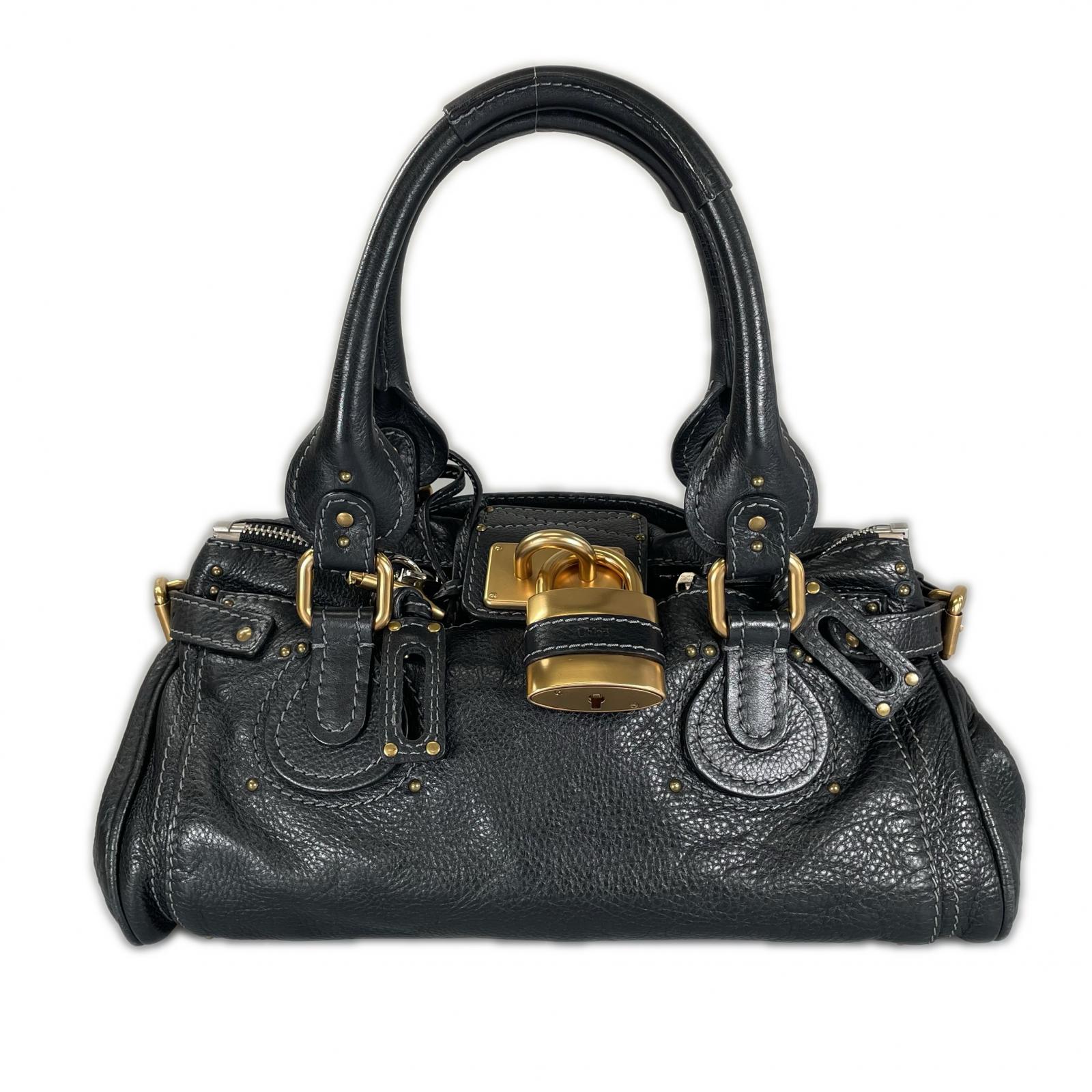 Chloe クロエ パディントン ハンドバッグ レザー ブラック レディース【中古】【送料無料】｜ワサビバ