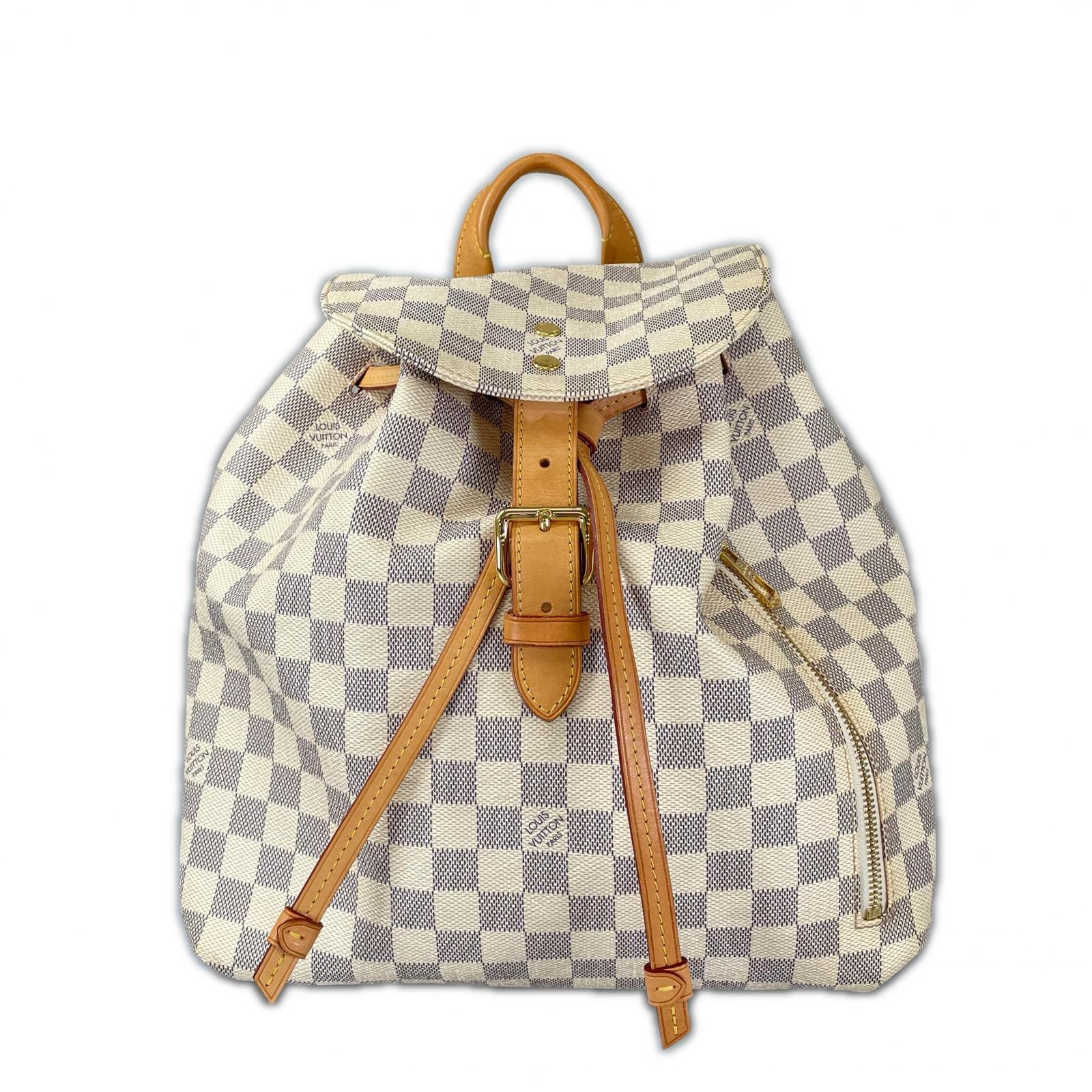美品 LOUIS VUITTON ルイ・ヴィトン スペロン N41578 背嚢・デイパック ダミエアズールキャンバス 白いこと レディース【中古】【貨物輸送無料】