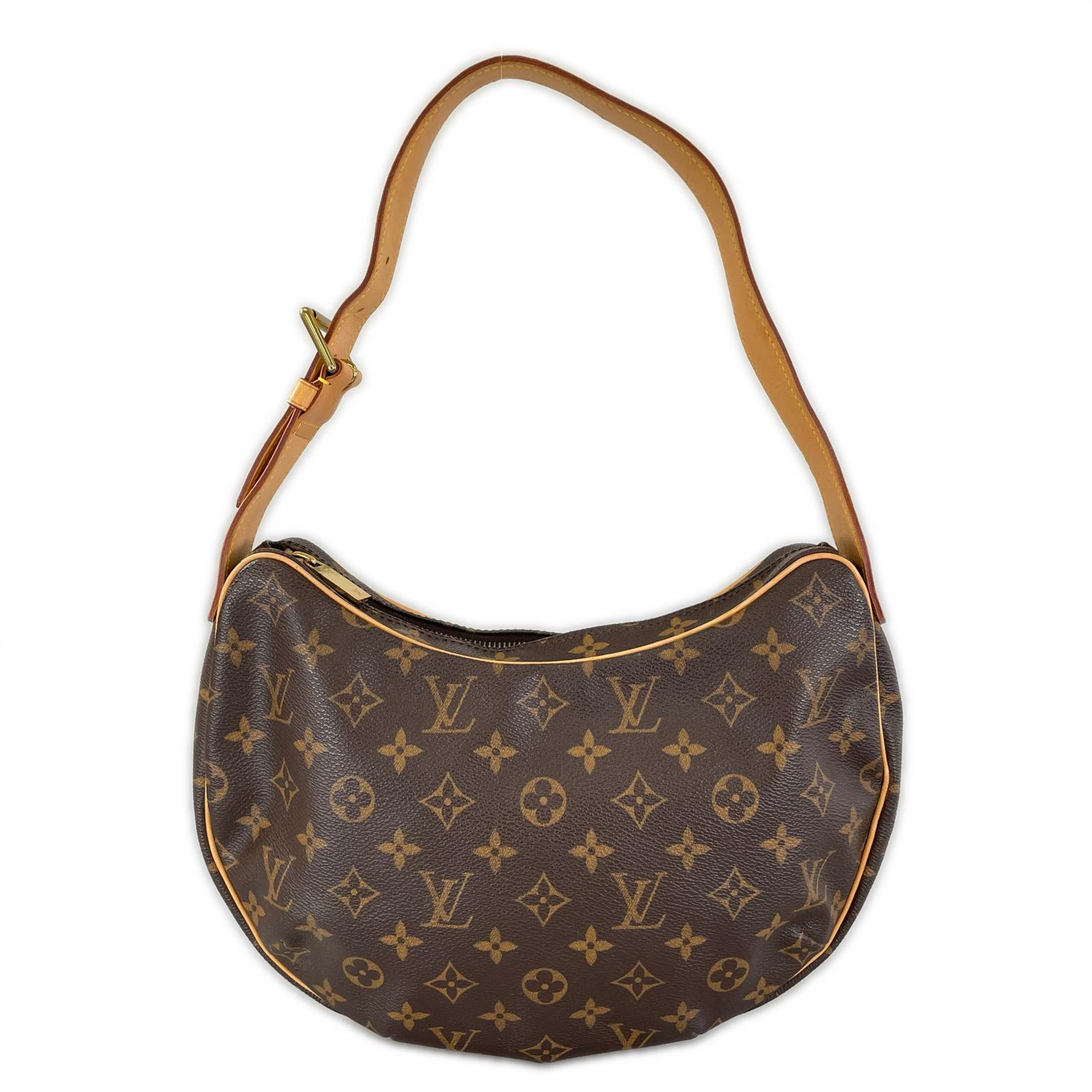 LOUIS VUITTON ルイ・ヴィトン クロワッサンMM M51512 ショルダーバッグ モノグラム帆布 赤銅色 レディース【中古】【貨物輸送無料】