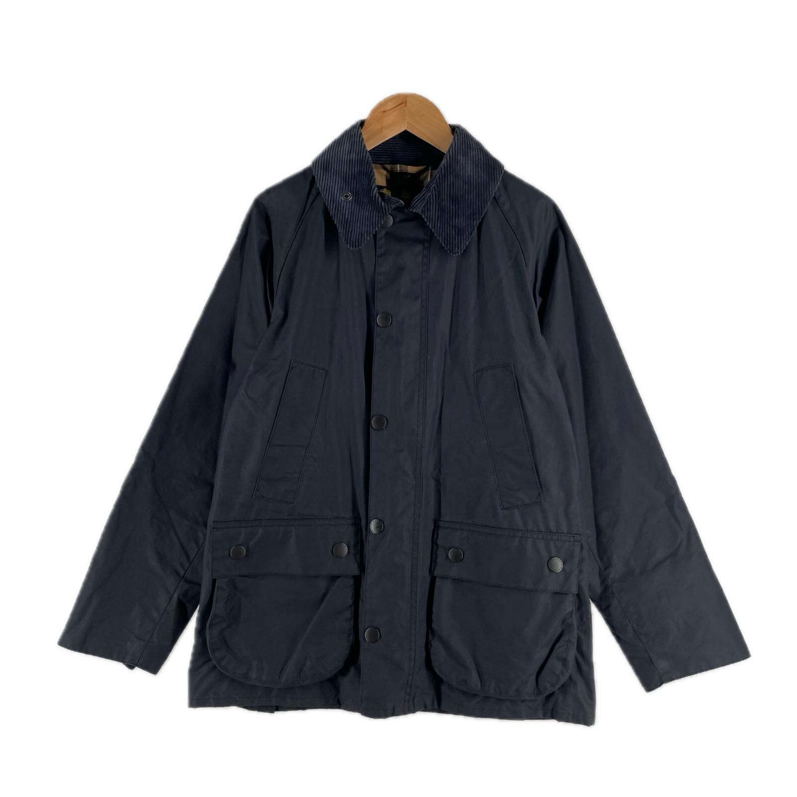 極美品 Babuar バブアー ビデイル SL オイルドジャケット 無地 秋冬 AW カバーオール コットン ネイビー メンズ 34【古着】【中古】【送料無料】