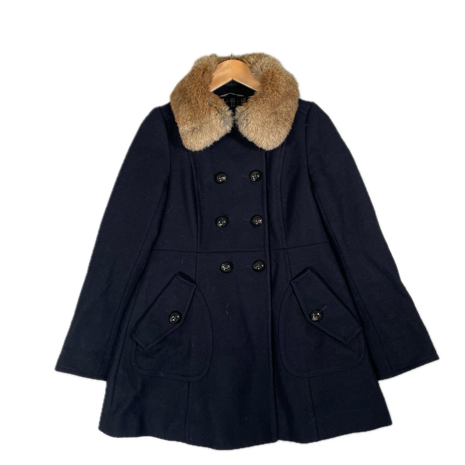 バーバリーブルーレーベル 2way ウールコート ラビットファー ネイビー M 楽天市場】【バーバリーブルーレーベル】Burberry Blue Label ラビット