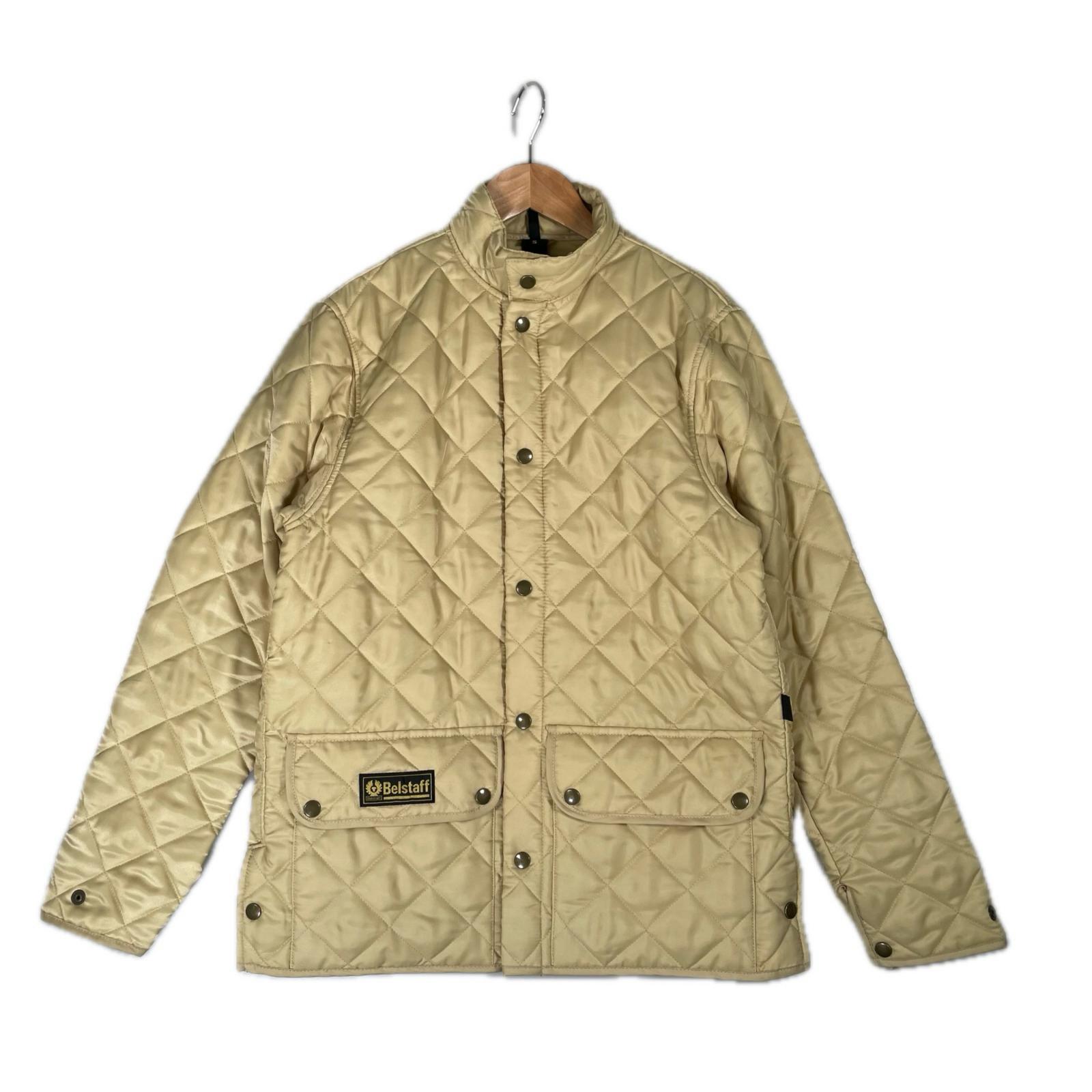 美品 BELSTAFF 呼びりん原材料 キルティング 秋冬 AW キルティング上衣 ポリエステル ベージュ メンズ S【古着】【中古】【貨物輸送無料】
