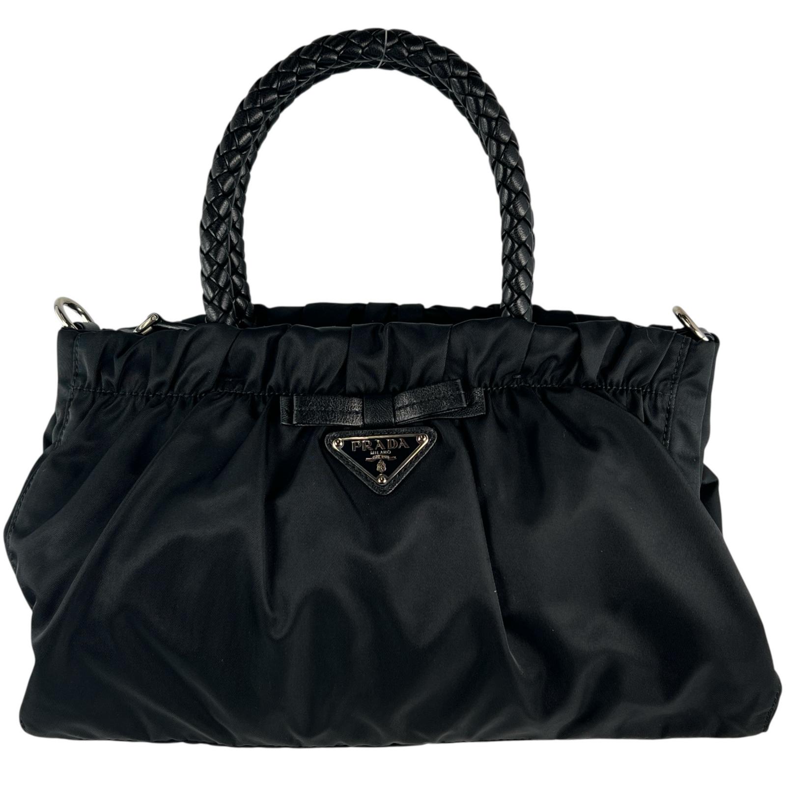 ✨美品✨プラダ ハンドバッグ 2way メタルロゴ リボン ギャザー ナイロン 楽天市場】PRADA プラダ TESSUTO BOW リボン ギャザー