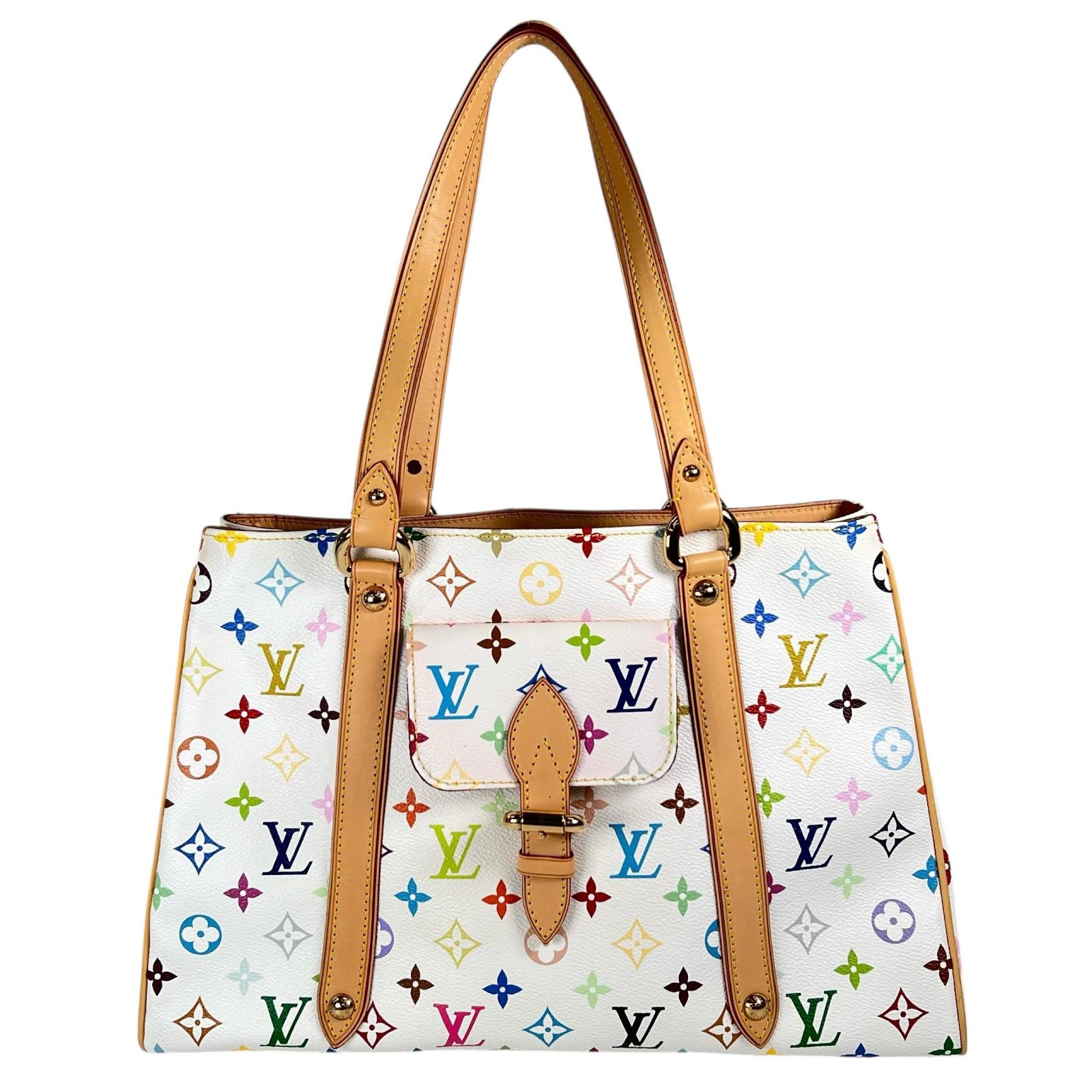 美品 LOUIS VUITTON ルイ・ヴィトン オーレリアMM M40094 ハンドバッグ モノグラムマルチカラー ホワイト レディース【中古】【送料無料】