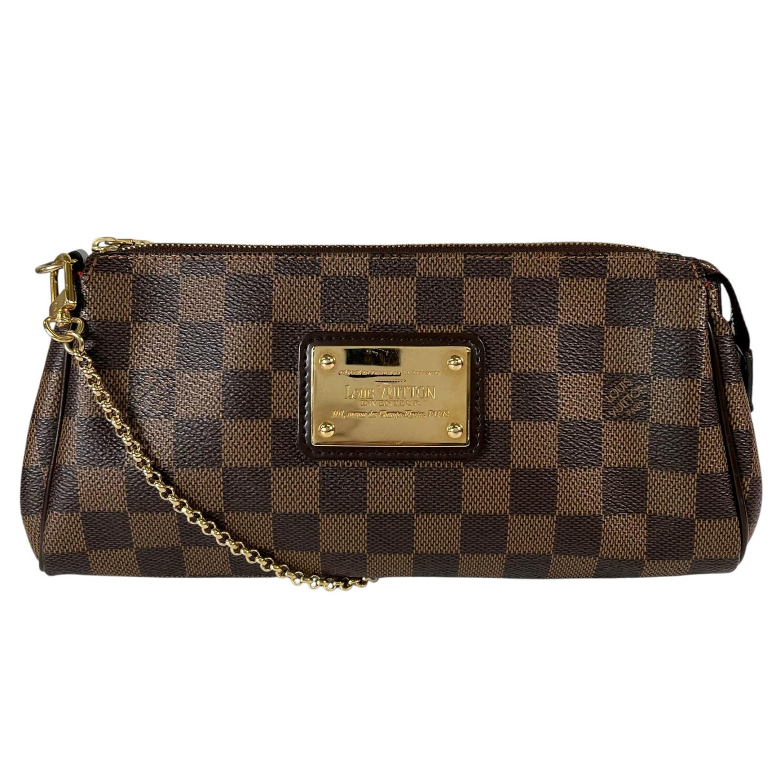 美品 LOUIS VUITTON ルイ・ヴィトン エヴァ N55213 合財袋 ダミエキャンバス 赤銅色 レディース【中古】【貨物輸送無料】