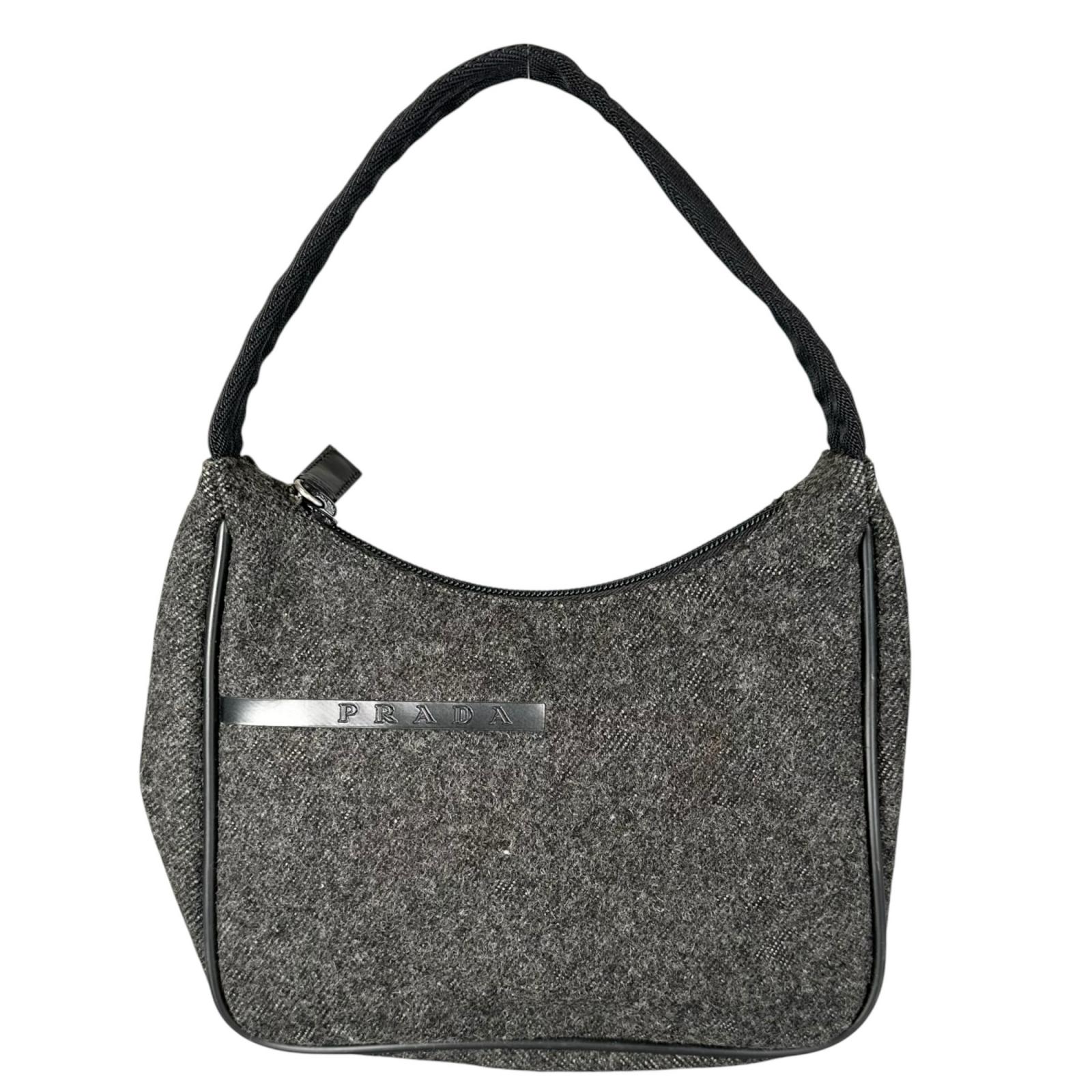 美品 PRADA プラダ トートバッグ ウール グレー レディース【中古】【送料無料】|ワサビバ