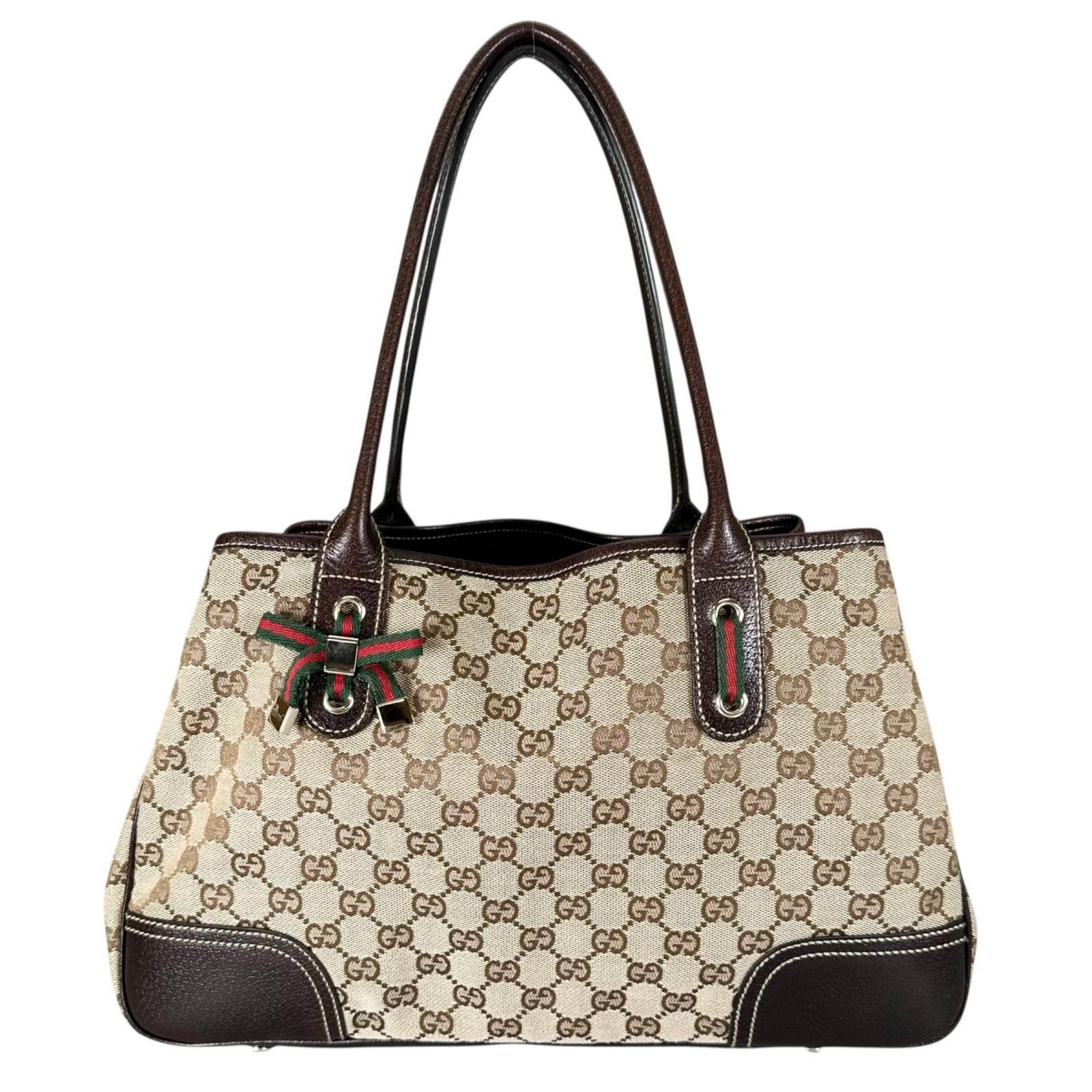 美品 GUCCI グッチ シェリーライン プリンシー 163805 トートバッグ GGキャンバス ベージュ レディース【中古】【送料無料】