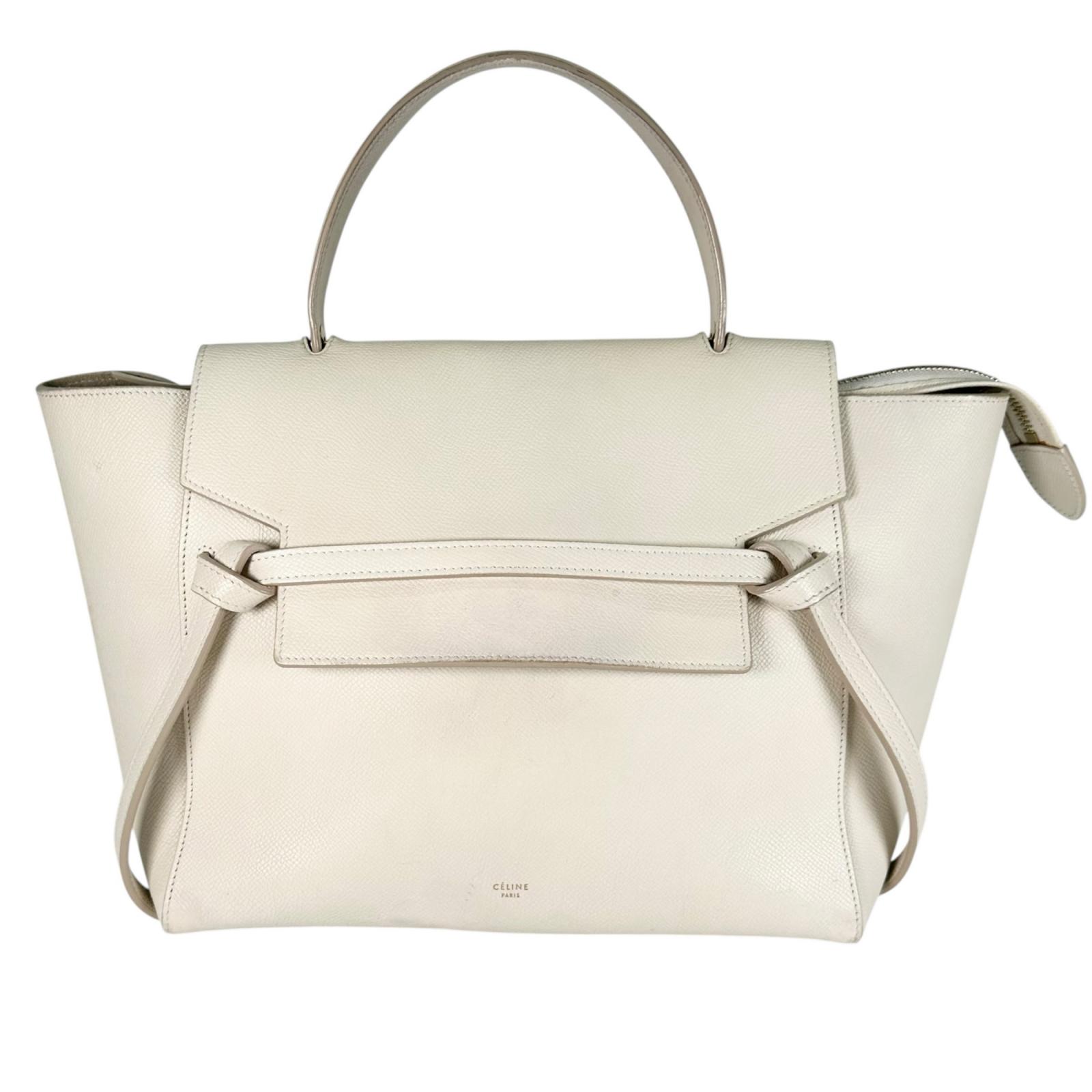 CELINE セリーヌ ベルトバッグ ハンドバッグ レザー アイボリー レディース【中古】【送料無料】|ワサビバ