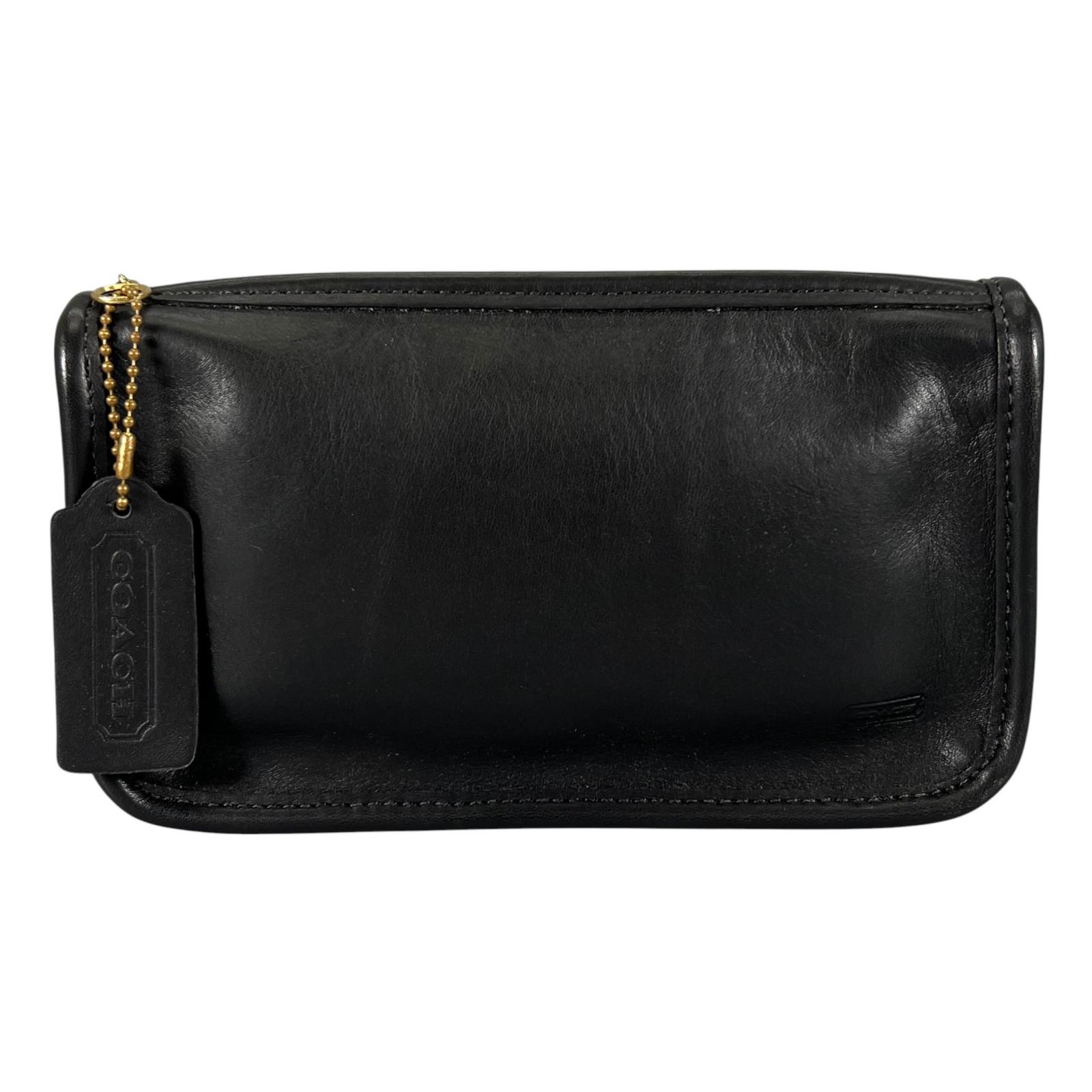 COACH コーチ職 合切袋 なめし革 黒いこと レディース【中古】【貨物輸送無料】