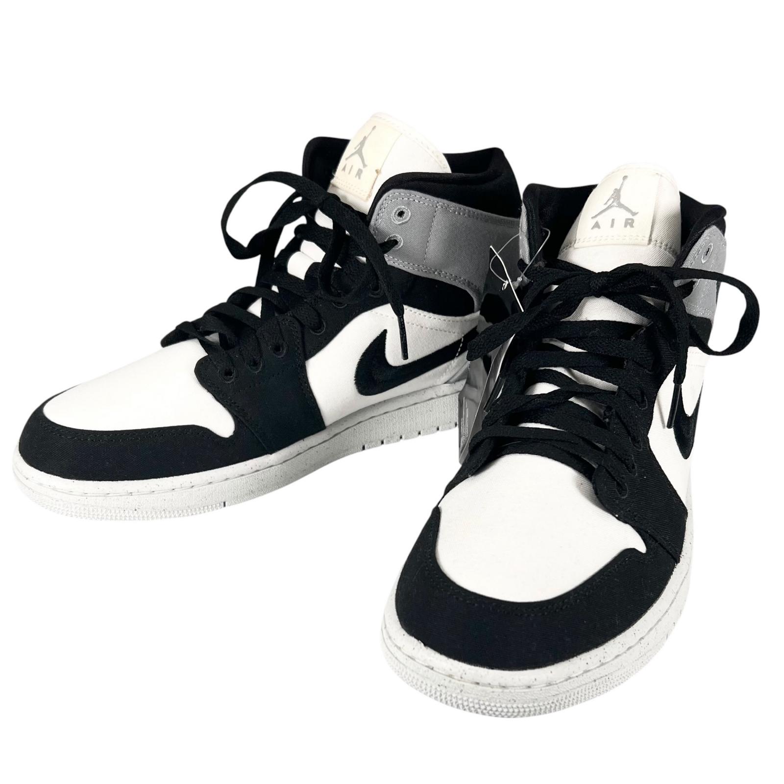 極美品 NIKE ナイキ AIR JORDAN 1 MID SE DV0427 100 スニーカー 練りあわせる衣料繊維 黒いこと メンズ 29 御機嫌取りすてる【古着】【中古】【貨物輸送無料】