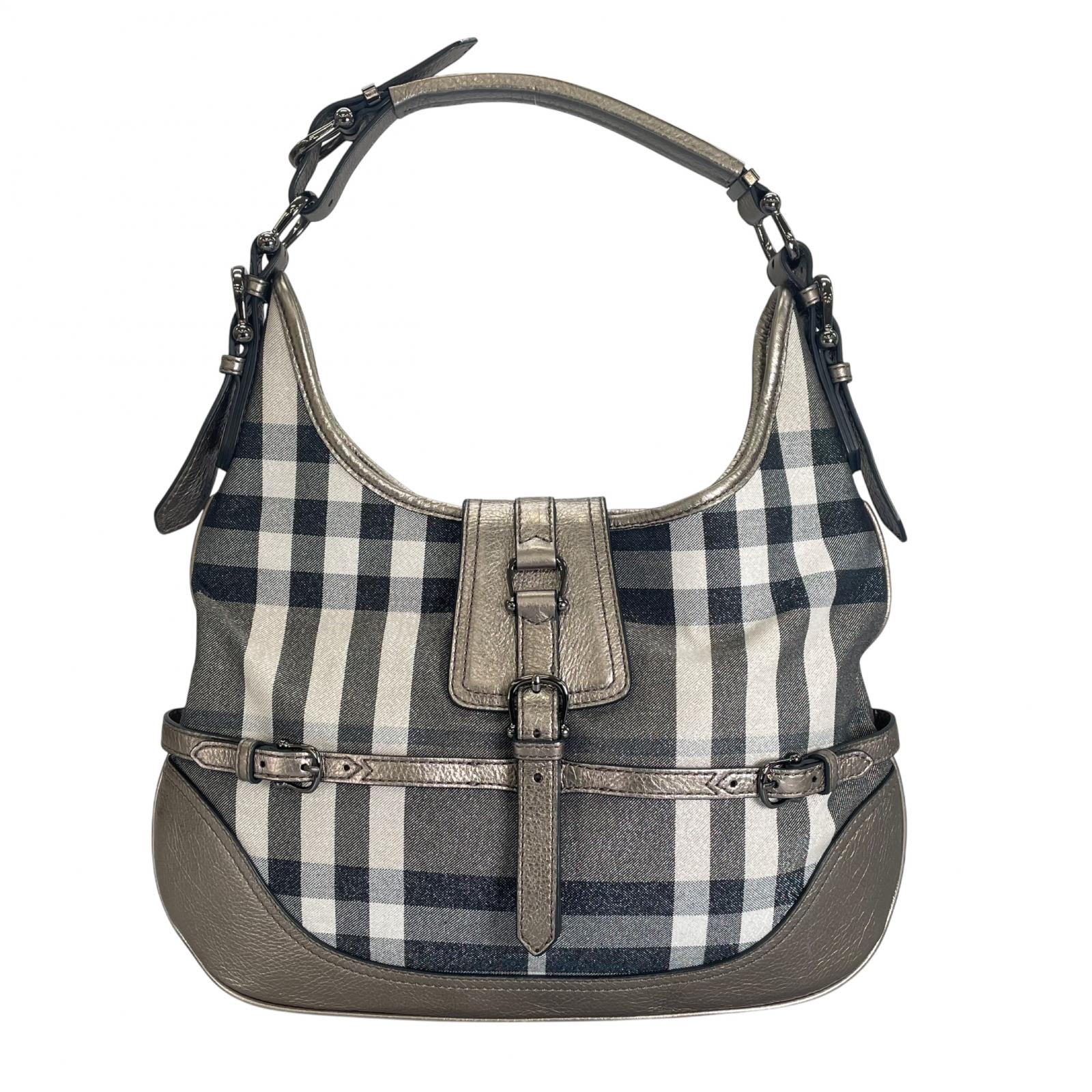 美品 BURBERRY バーバリー トートバッグ キャンバス/レザー ゴールド レディース【中古】【送料無料】