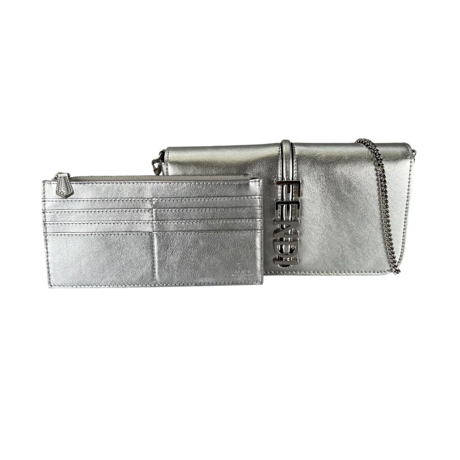 FENDI フェンディ 8BS07 ショルダーバッグ レザー シルバー レディース【中古】【送料無料】