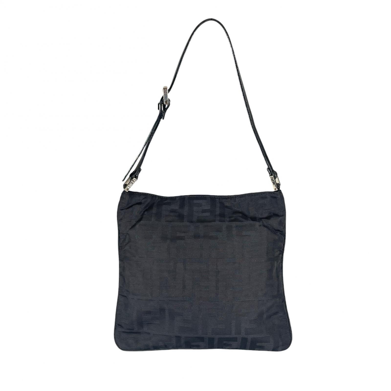 FENDI フェンディ ズッカ ハンドバッグ ナイロン ブラック レディース【中古】【送料無料】