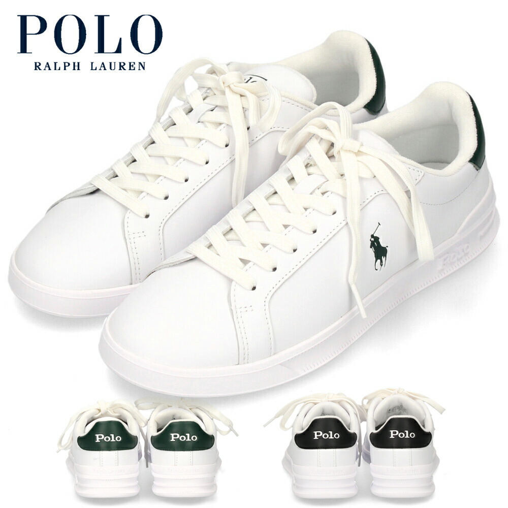 \エントリーでPT10倍/ ポロ ラルフローレン スニーカー メンズ レザー 白 ローカット ホワイト POLO RALPH LAUREN HRT CT II SNEAKERS ATHLETIC 809829824004 809829824005|Parade ワシントン靴店
