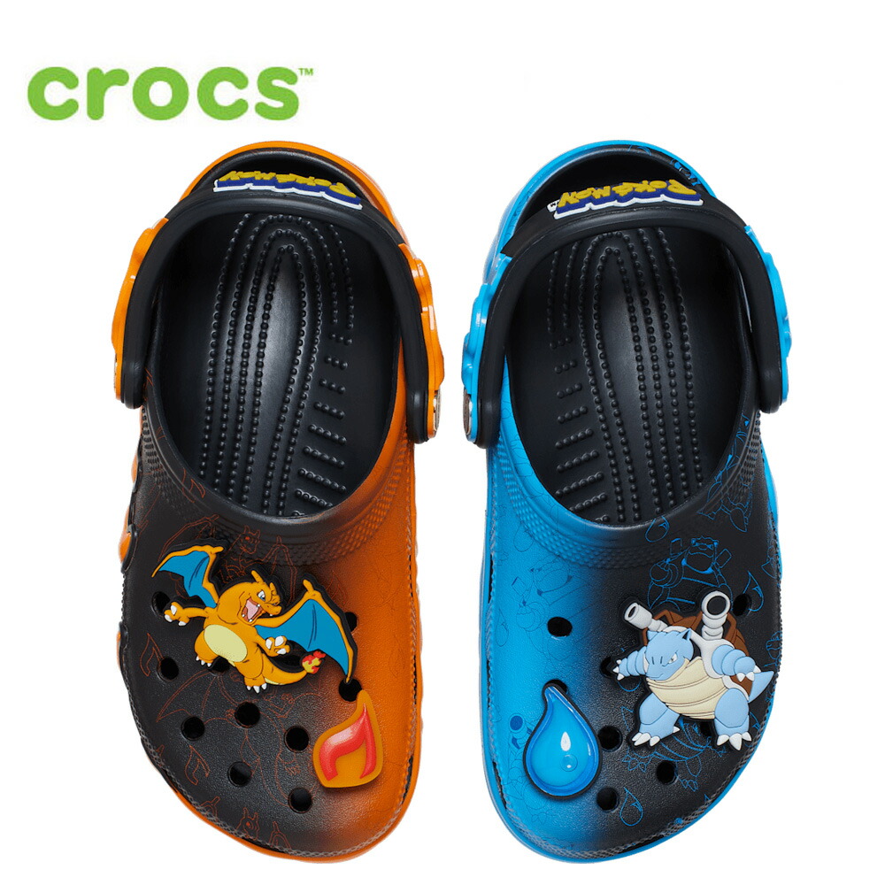 ポケモン クロックス 大人 リザードン カメックス ポケットモンスター バーサスクロッグ crocs 211346 POKEMON VERSUS メンズ キャラクター サンダル 軽量 柔軟 快適 黒 カジュアル画像