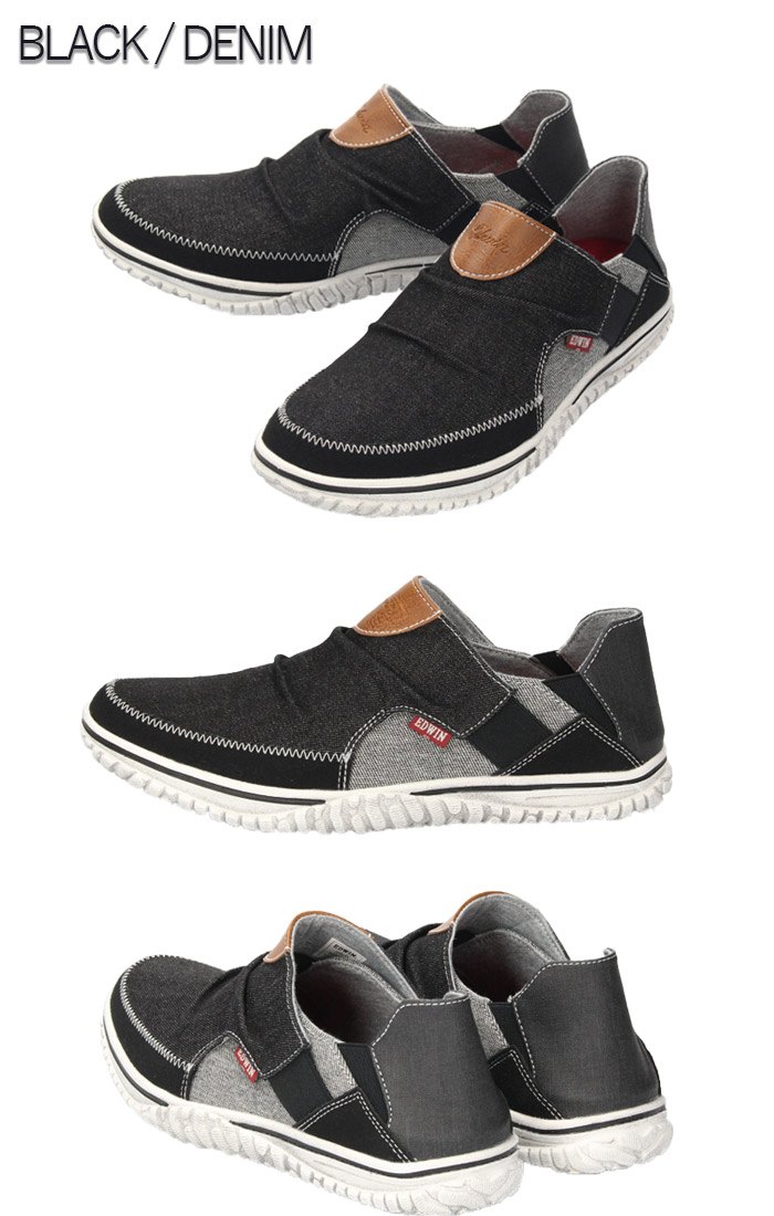 楽天市場 エドウィン Edwin Edw 7535 スニーカー スリッポン 2way カジュアル 軽量 ローカット ブラック ネイビー デニム シューズ メンズ かかとが踏める Parade ワシントン靴店