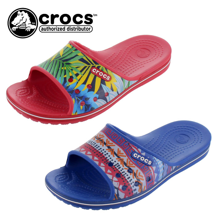 red and blue crocs