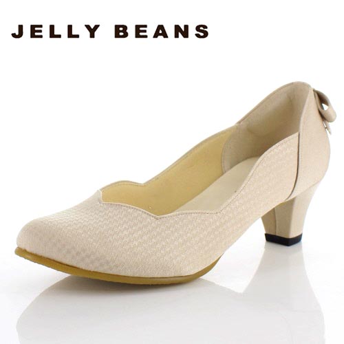 楽天市場 Jelly Beans ジェリービーンズ パンプス ヒール パーティー 靴 2685 バックリボン ふわさら 日本製 ローヒール ベージュ レディース セール Parade ワシントン靴店