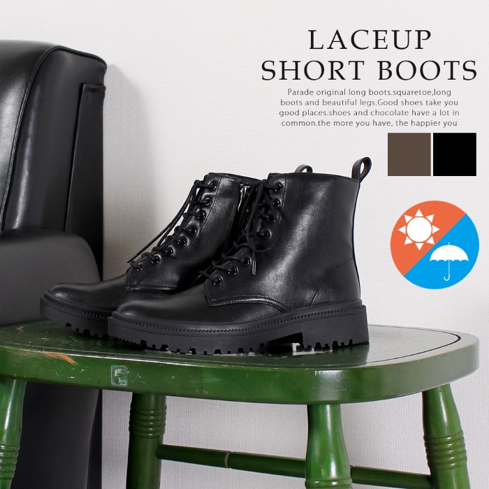 レザー製 黒 レースアップブーツ ブーツ レディース 本革 レースアップ 秋冬 牛革 天然皮革 ポインター