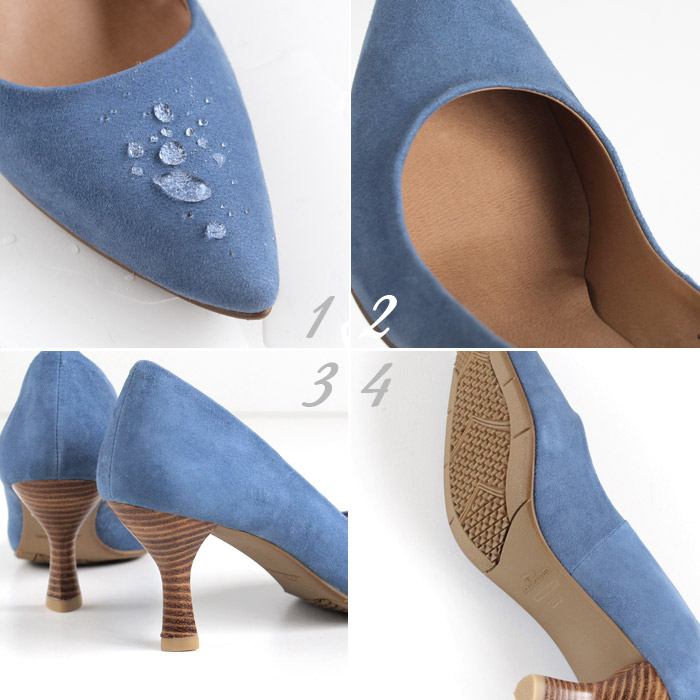 人気定番の Rabokigoshi 瞬足 Works ワークス d 本革 Blus お呼ばれ ヒール スエード 撥水 レディース 雨 靴 ラボキゴシ パンプス レインパンプス レディース ブルー 大きいサイズ 25 5cm 26cm セール ワシントン靴店 Off 25 5 26 0cm 凛と清らかな色