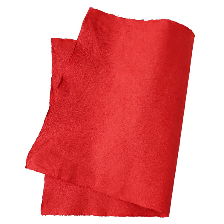 楽天市場】手もみ加工 縫える 和紙 耳付き 手漉き 赤 楮100% 丈夫 無地