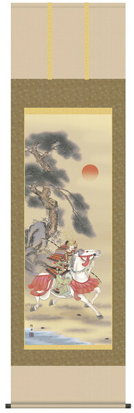 白馬武者　掛け軸 (掛軸/端午の節句/壁掛け/子供の日/男の子/出産祝い/こどもの日/初節句/送料無料)