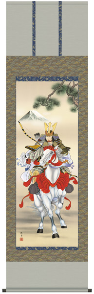 白馬武者　掛け軸 (掛軸/端午の節句/壁掛け/子供の日/男の子/出産祝い/こどもの日/初節句/送料無料)