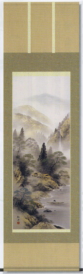 楽天市場】桜井浩堂『彩色山水』掛軸（尺八横） : 内田画廊