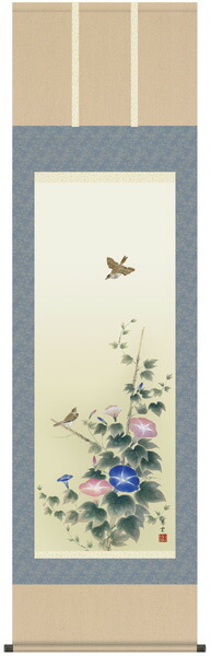 掛け軸「朝顔」仲田龍安　二重箱　高級良品　未使用品 img55758578.jpg