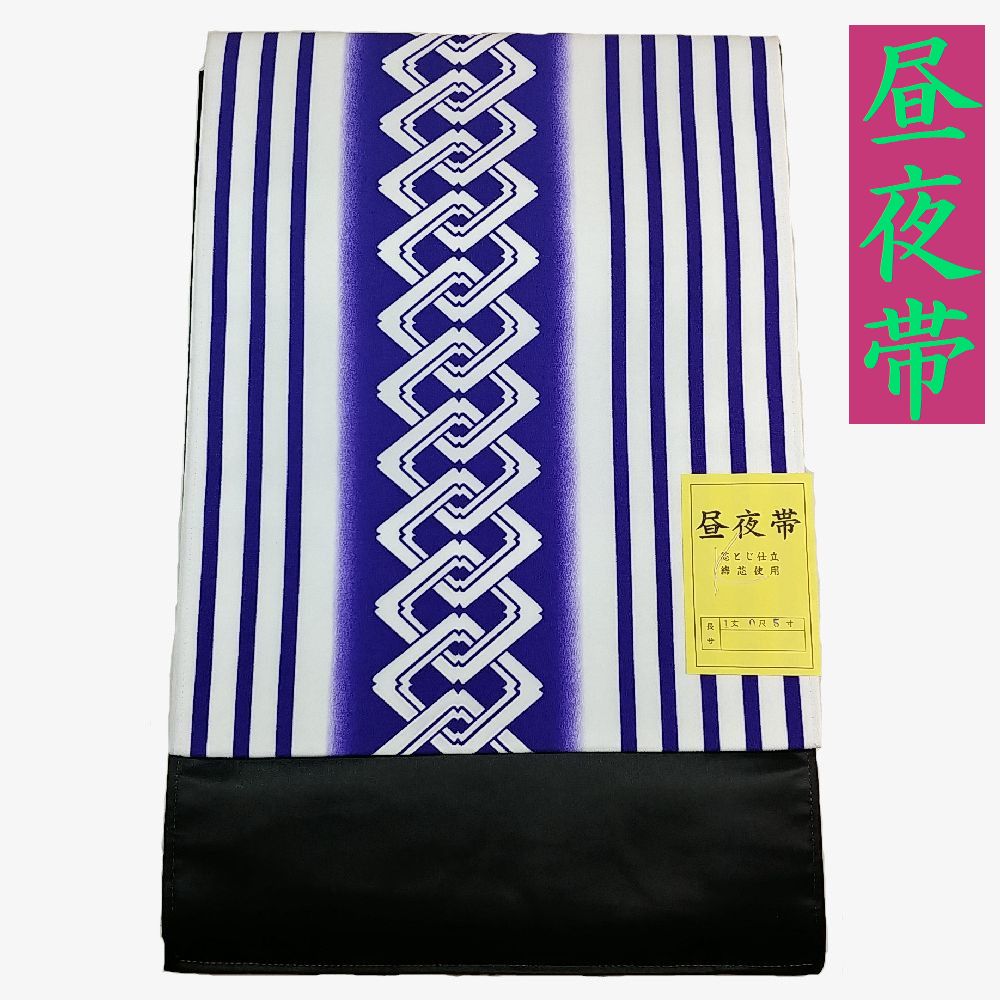 【昼夜帯－450】表地／小紋柄  裏地／黒いこと朱子素質／ポリエステル大きさ／並尺：幅30糎 長さ400糎大きさ／長尺：幅30糎 長さ500糎 レディースファッション-和服-帯