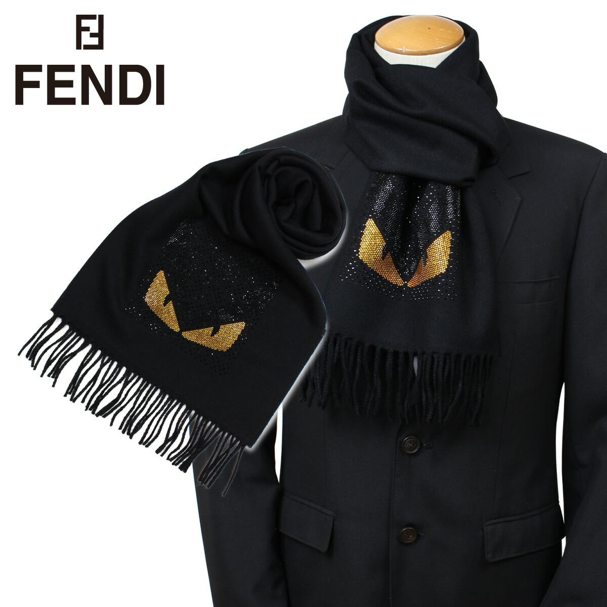 Whats Up Sports Fendi Bag Bugs Scarf Monster Men Fendi Bag Bugs Scarf Monster Men Black Fxs124 A08d 9 25 Shinnyu Load