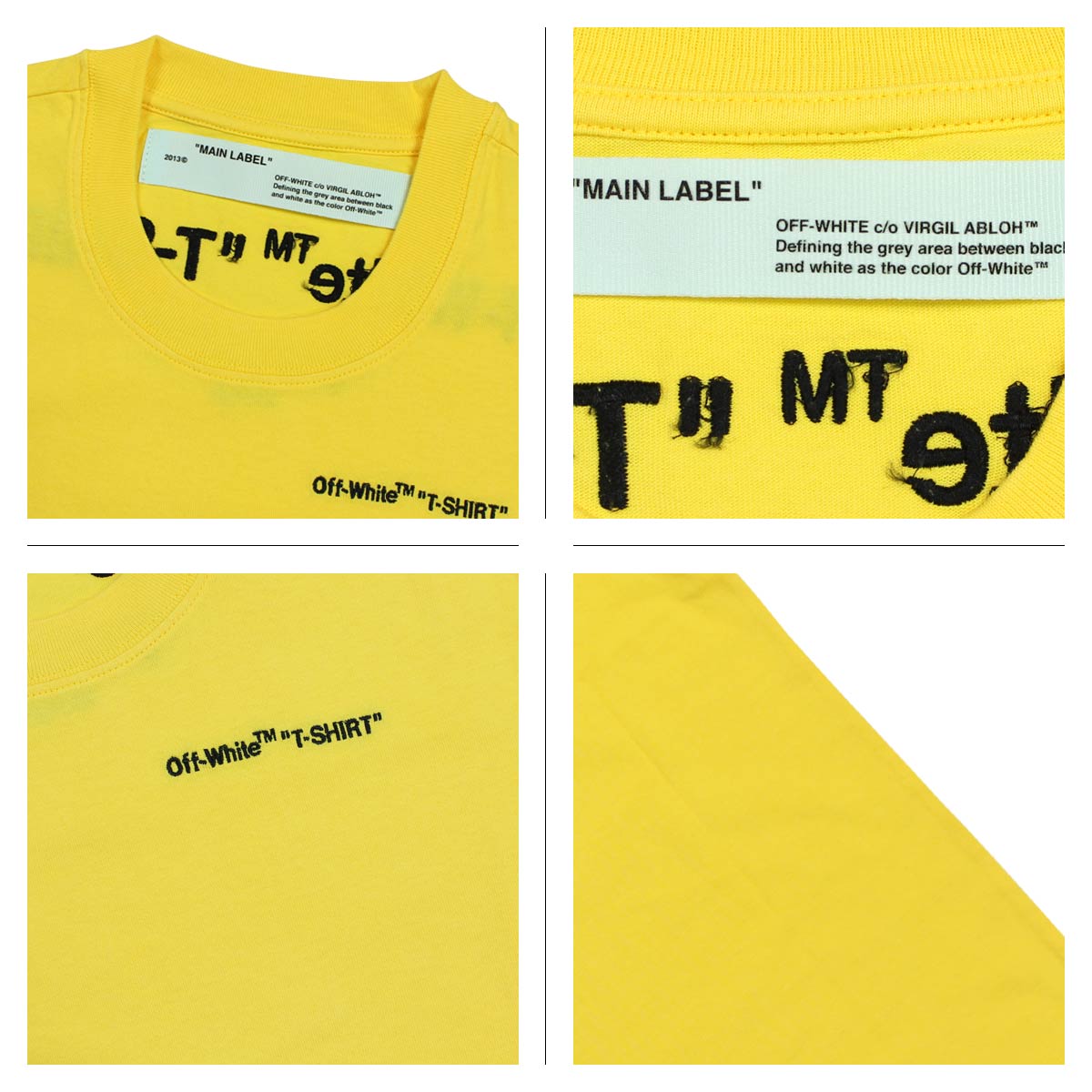 off white t shirt black yellow
