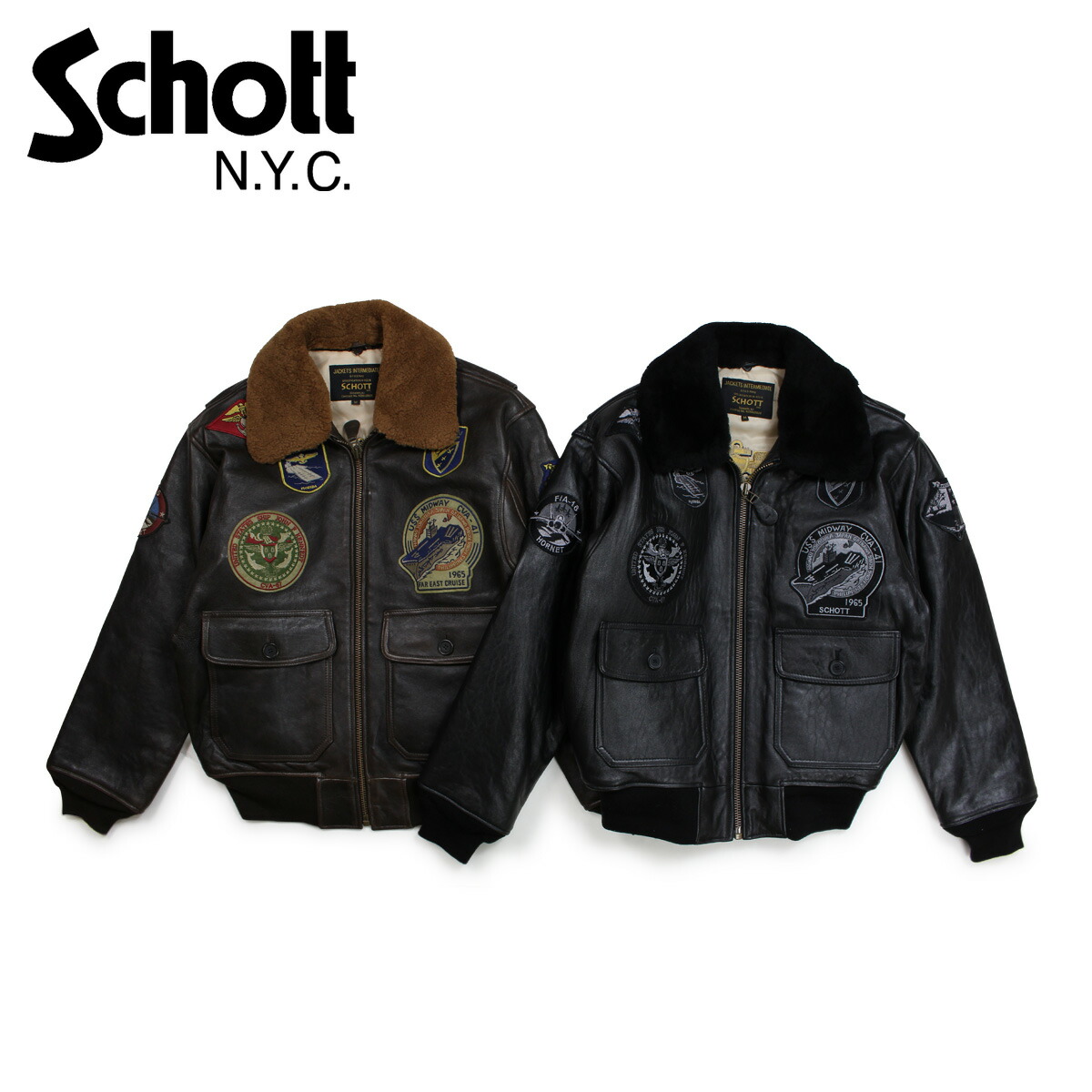 Schott Men G 1 Wings Of Gold Leather Er Jacket Shot Bonn Bar Black Brown G1tg