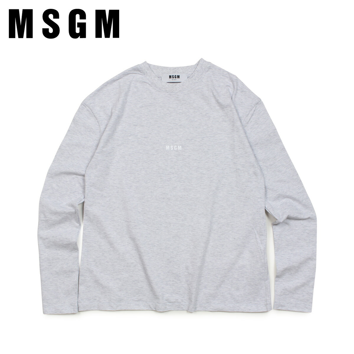 激安な Tシャツ カットソー Shirts Sleeved Long Logo Msgm 最大600円クーポン With 94 Mdm101 グレー ロンt レディース 長袖 Tシャツ エムエスジーエム Logo Micro Www Dgb Gov Bf