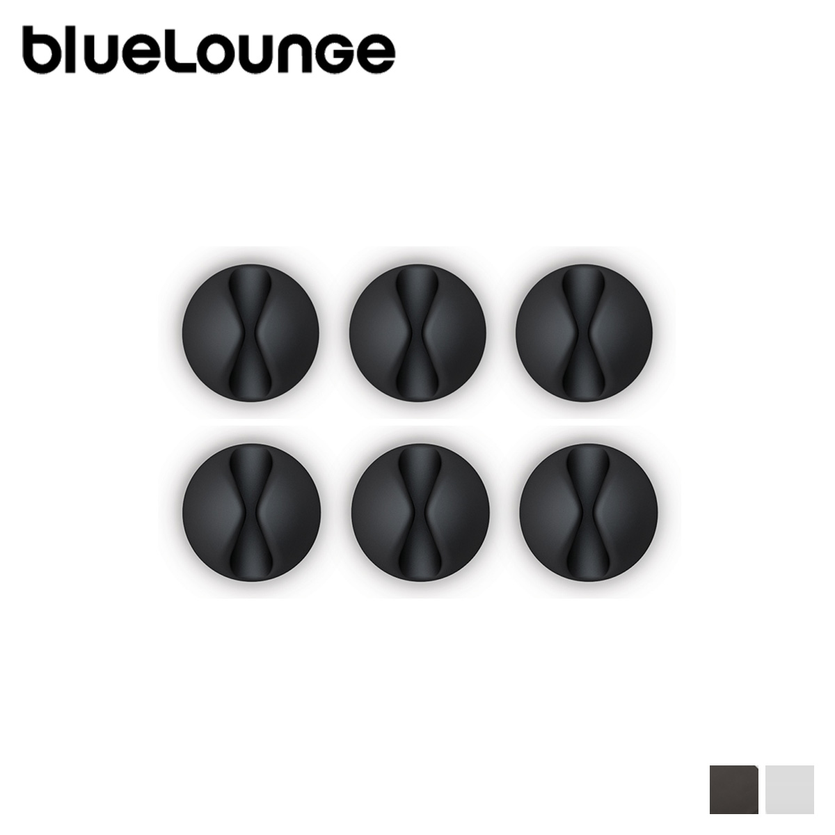 Bluelounge CABLE DROP ブルーラウンジ 充電 マルチ ケーブル クリップ ドロップ ホルダー 6個セット iPhone スマホケース パソコン PC USBケーブル ブラック ホワイト 黒 白 BLD-CD画像