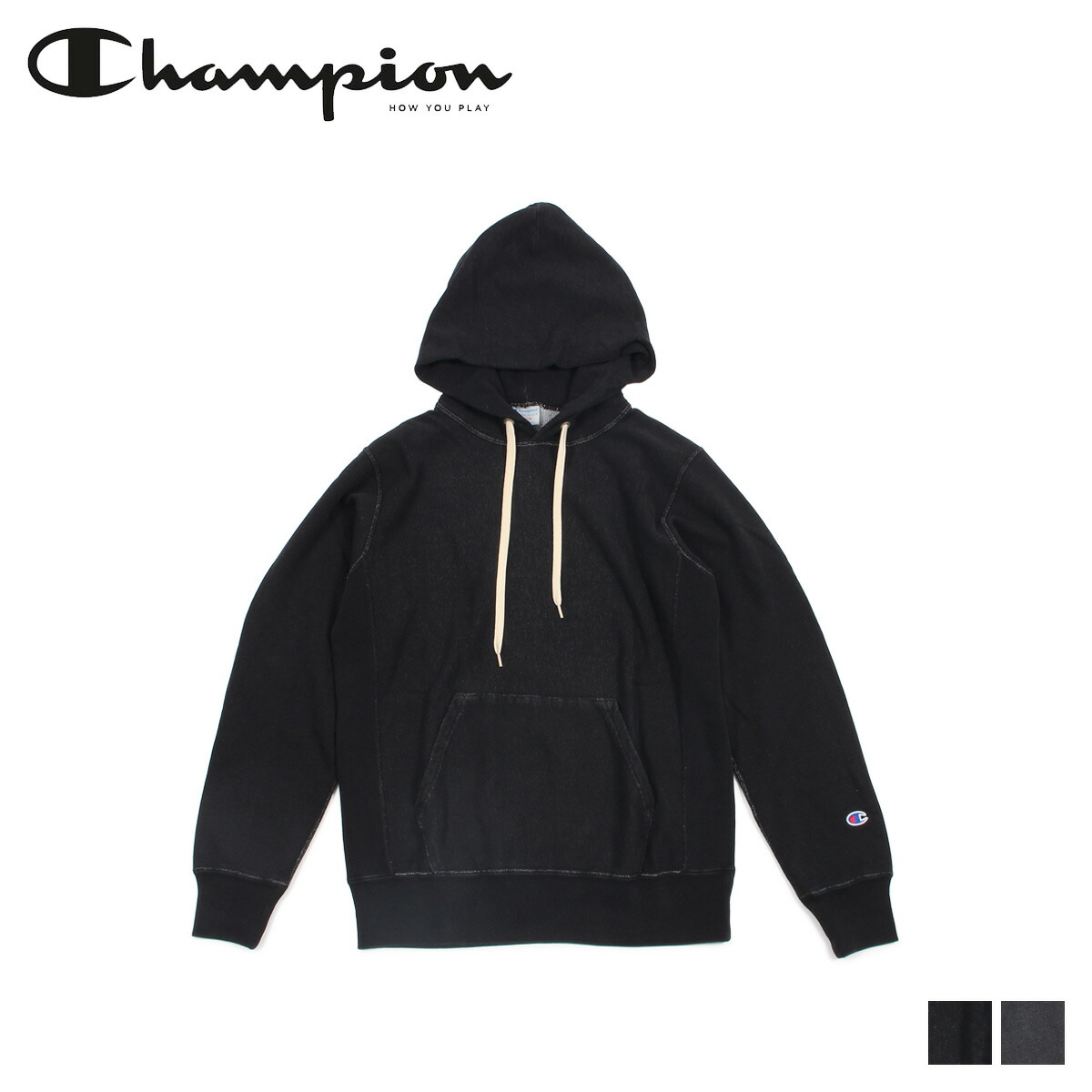 楽天市場 最大600円offクーポン Champion Reverse Weave Pullover Hooded Sweatshirt チャンピオン パーカー プルオーバー スウェット メンズ レディース ブラック チャコール グレー 黒 C3 N102 Goods Lab