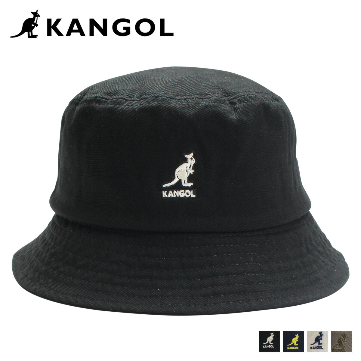 KANGOL WASHED BUCKET カンゴール ハット キャップ 帽子 バケットハット メンズ レディース ブラック ネイビー ベージュ  オリーブ 黒 100169215 【オンラインショップ】