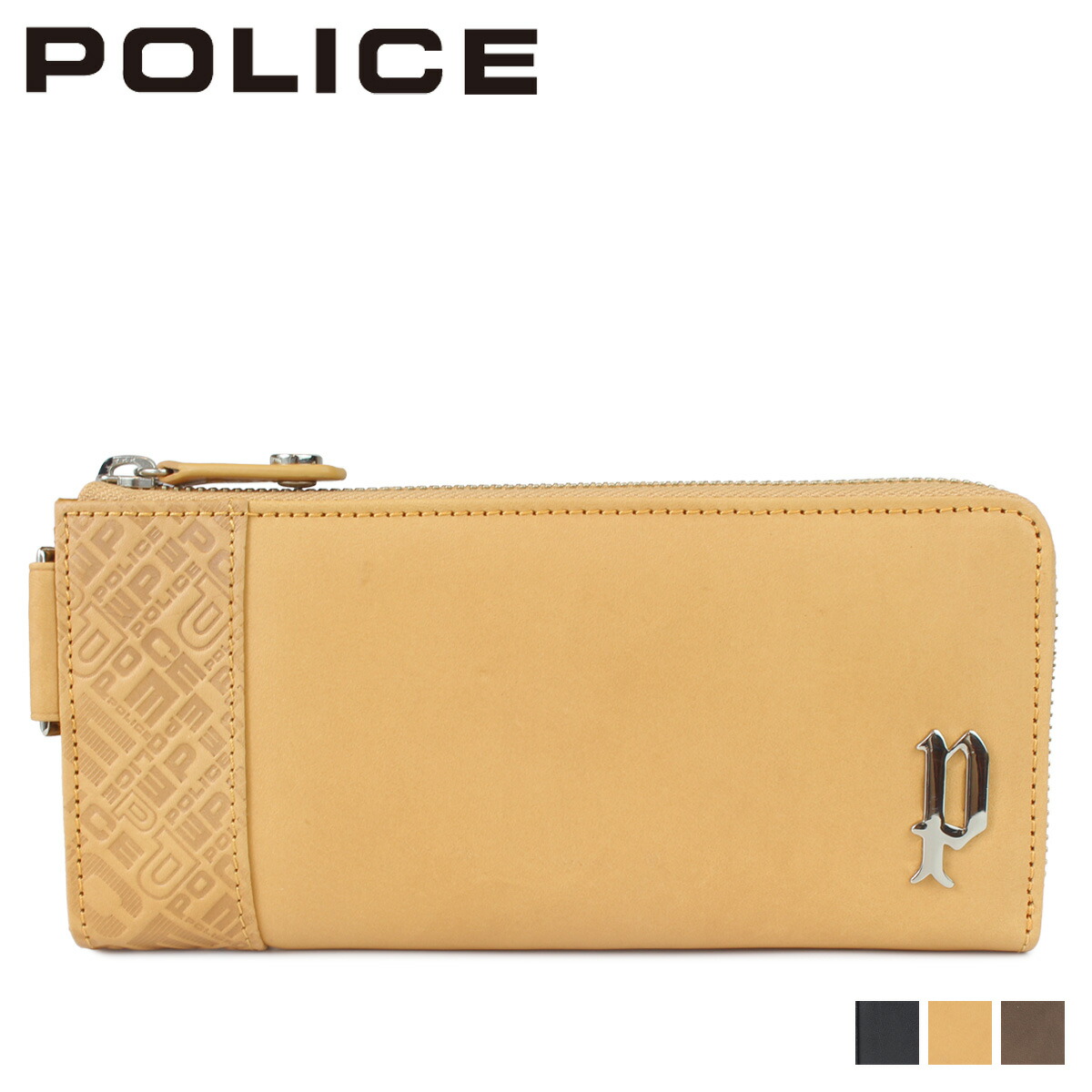 楽天市場 Police Circuit Long Wallet ポリス 財布 長財布 メンズ L字ファスナー レザー ブラック グレー キャメル 黒 Pa 6103 Goods Lab