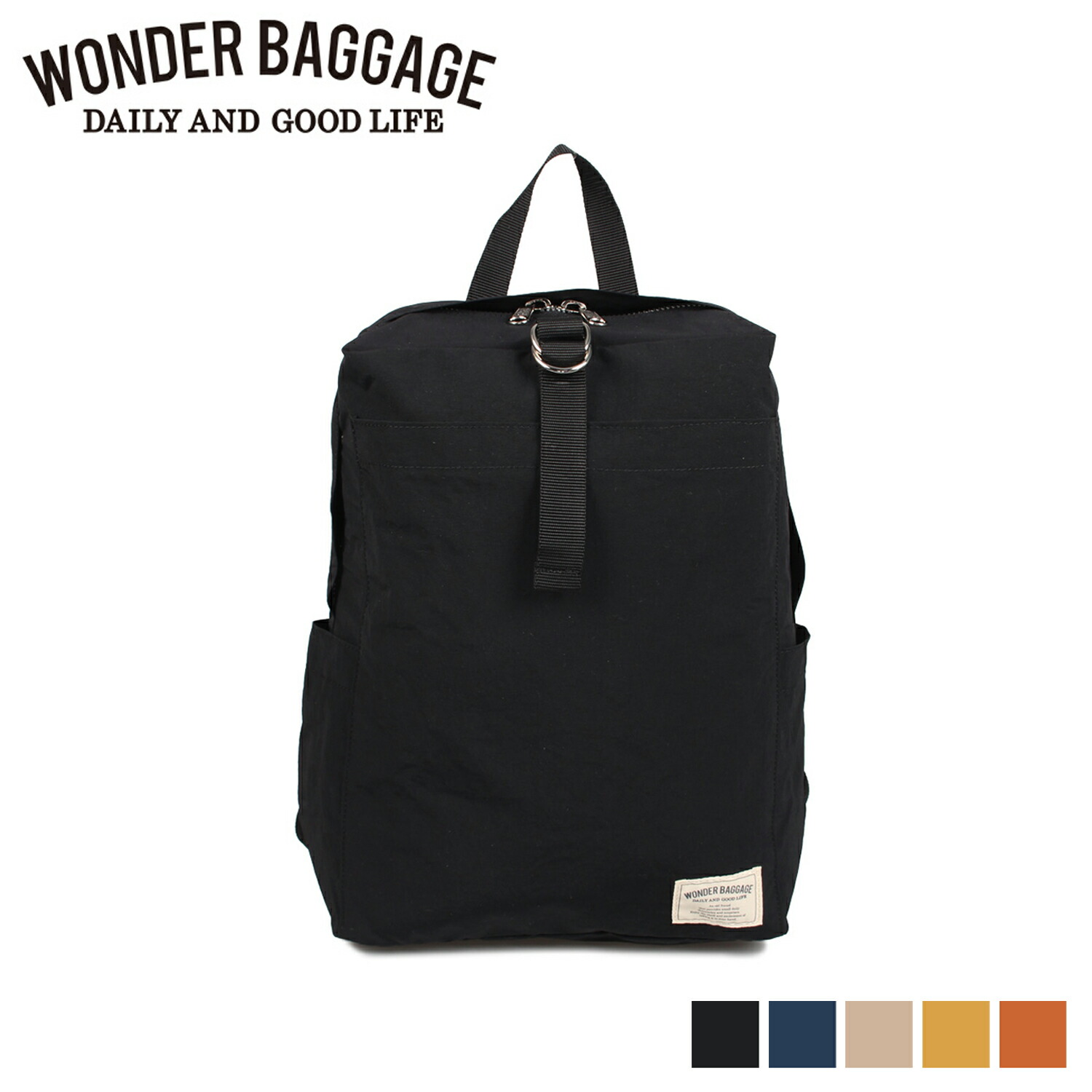 WONDER BAGGAGE SUNNY RELAX BAG ワンダーバゲージ 背嚢 御徒面子 うしろ側容器に並べる メンズ レディース 20L 撥水 黒いこと 米国海軍 ベージュ 洋芥子 オレンジ色 黒